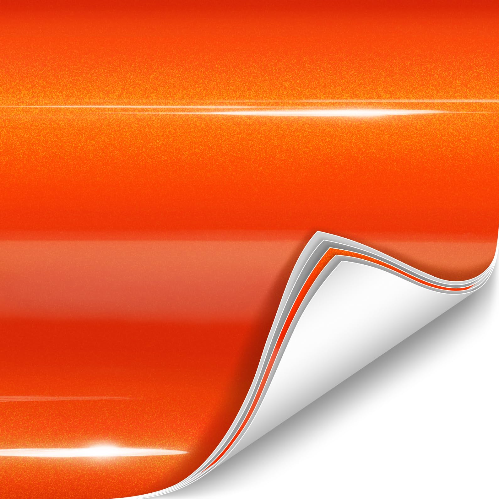 Colorfusion Ppf By Vvivid, Gloss Flame Orange Dry Apply Ppf Vinyl Car Wrap Roll 1Ft X 5Ft
