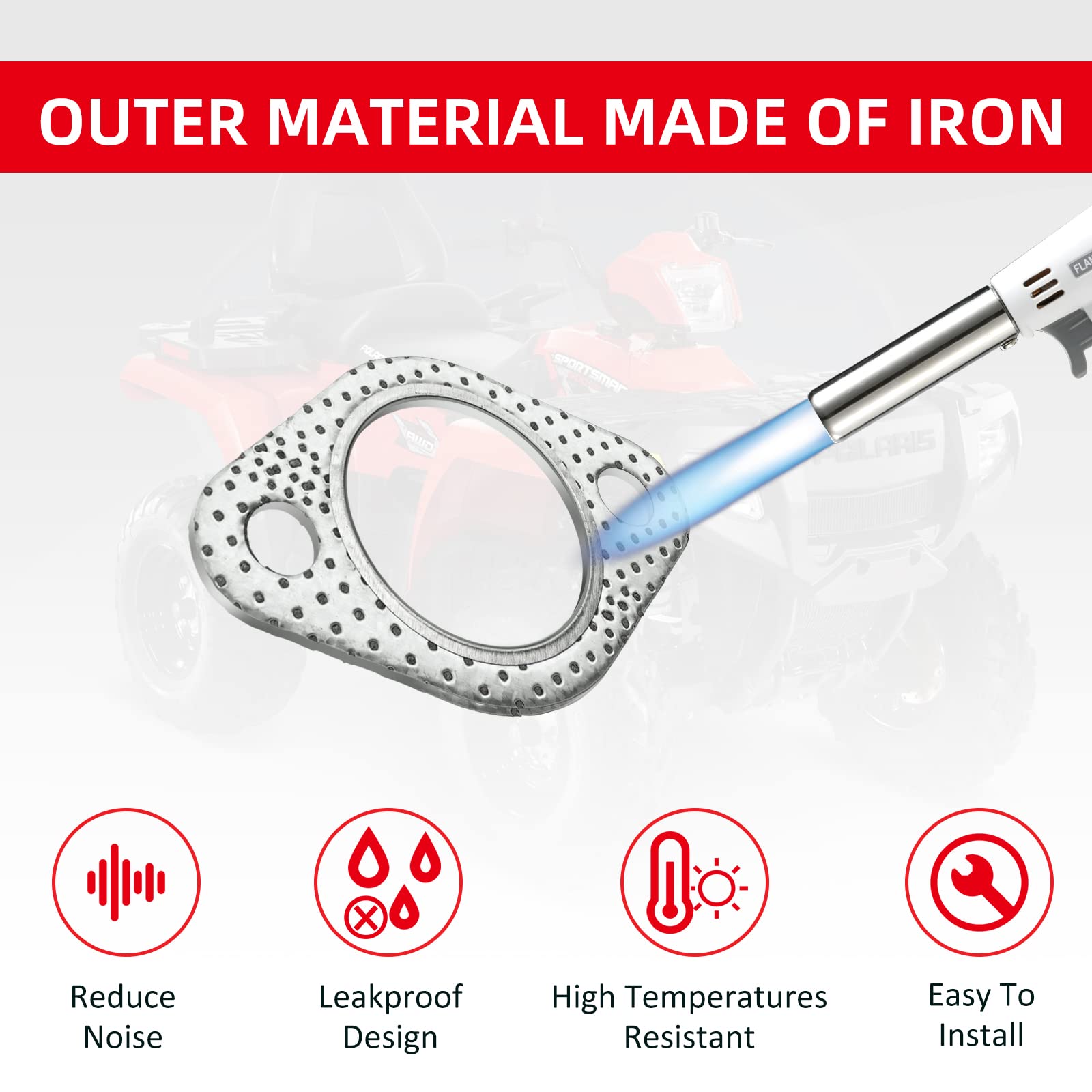 Exhaust Muffler Gasket Seal Spring Rebuild Kit For Polaris 01-14 Sportsman 400 450 500 Ranger 400 425 500 Scrambler 500 Hawkeye