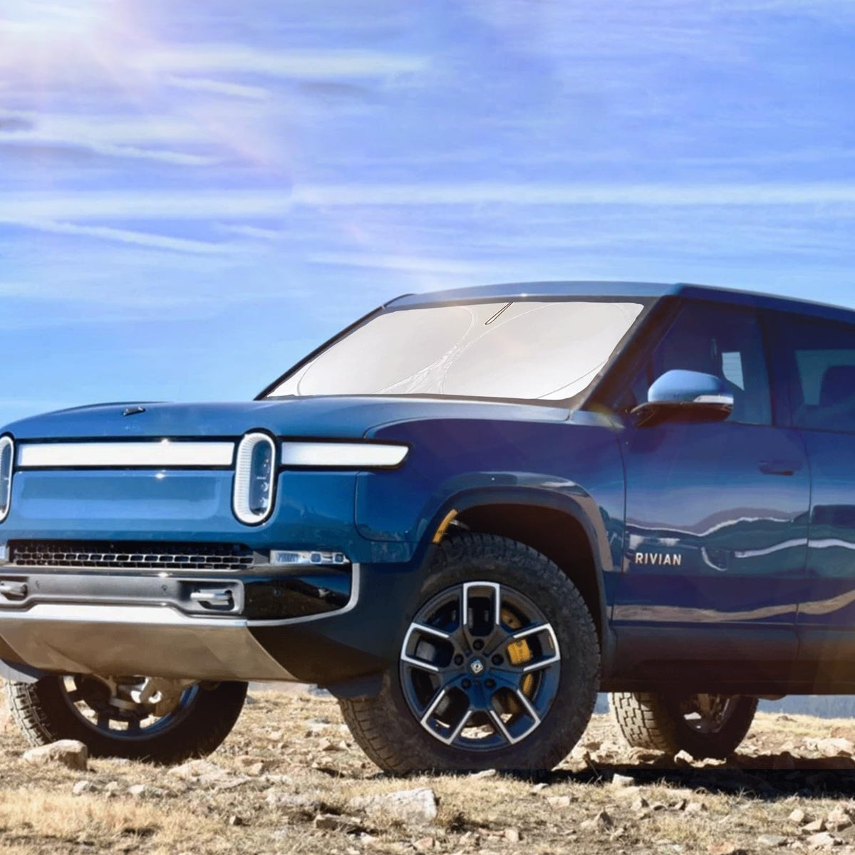 Custom Fit Rivian R1T Windshield Sunshade For 2022-2023 2024 2025 Rivian R1T Accessories Front Window Sun Shades Shield Cover Fo