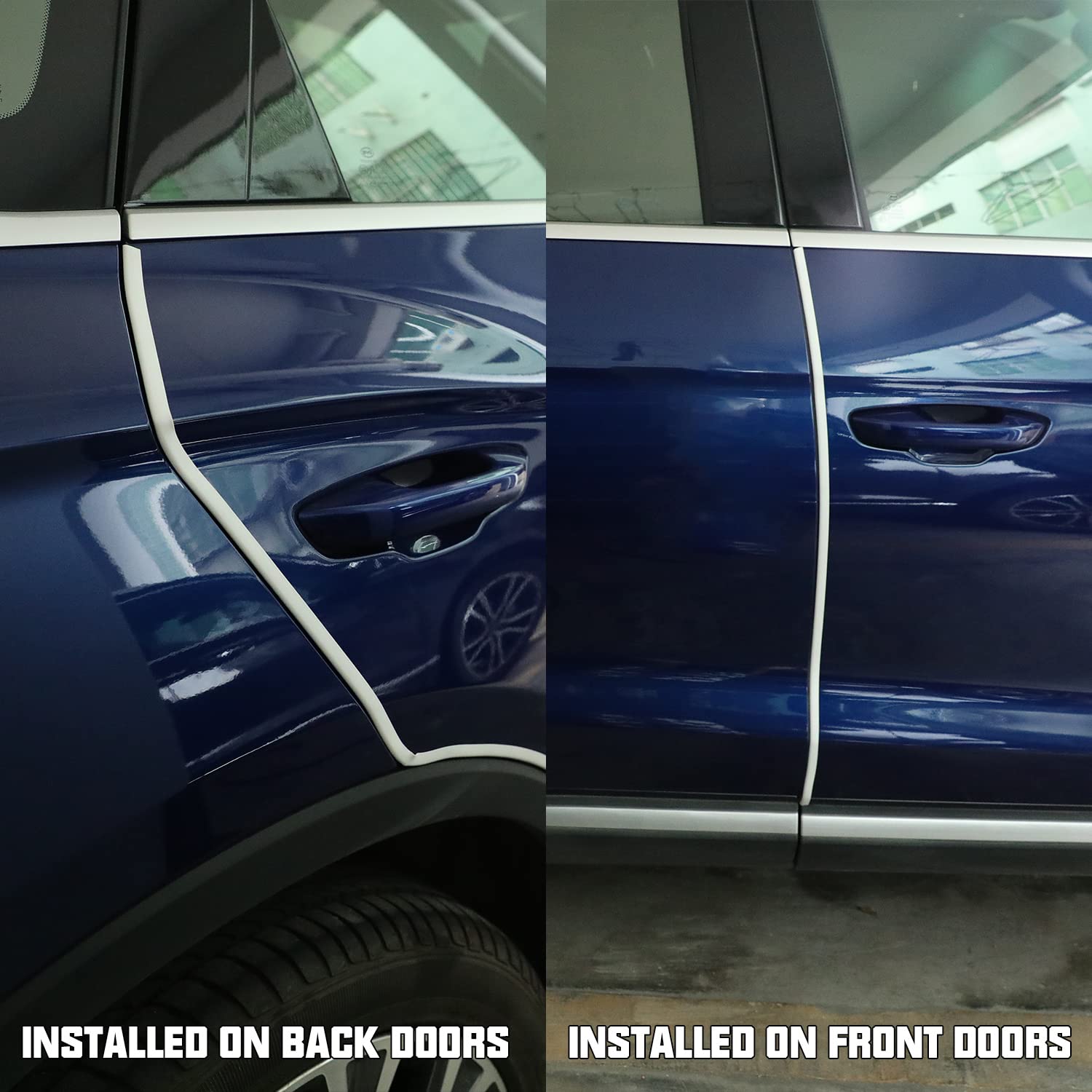 Winunite 32.8Ft(10M) Car Door Edge Guards White, Fit Most Vehicles, Self-Adhesive Pvc, Fade-Resistant, U-Shaped Automotive Trim