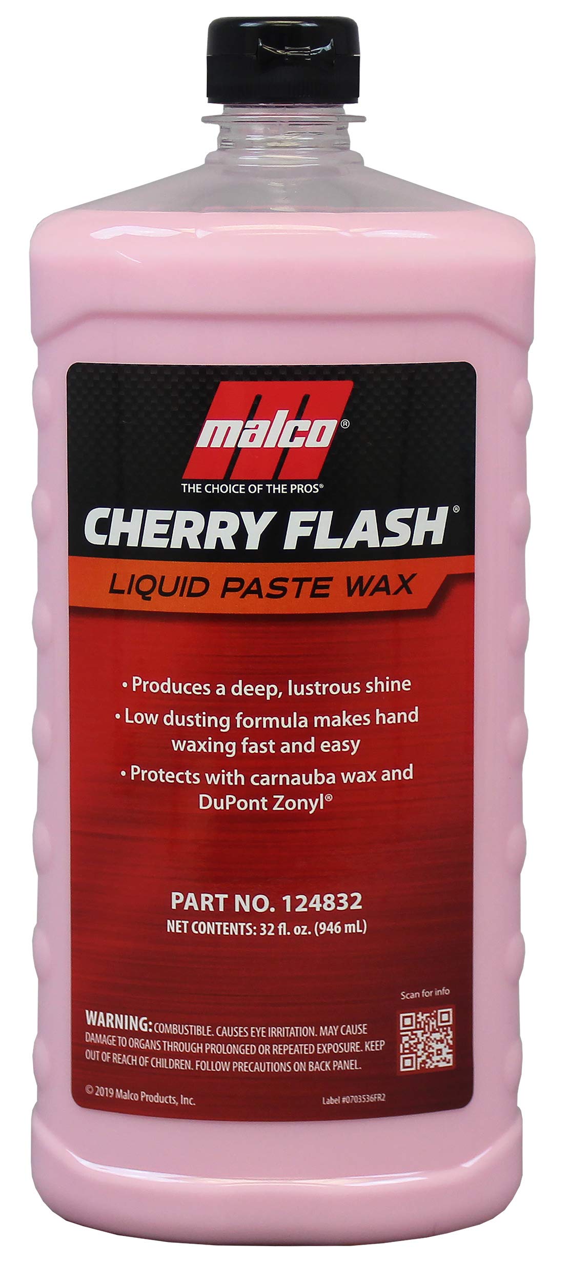 Malco Cherry Flash Automotive Liquid Paste Wax - Protect & Shine Your Vehicle/Easiest Way to Hand Wax Your Car/Lasting Gloss & P