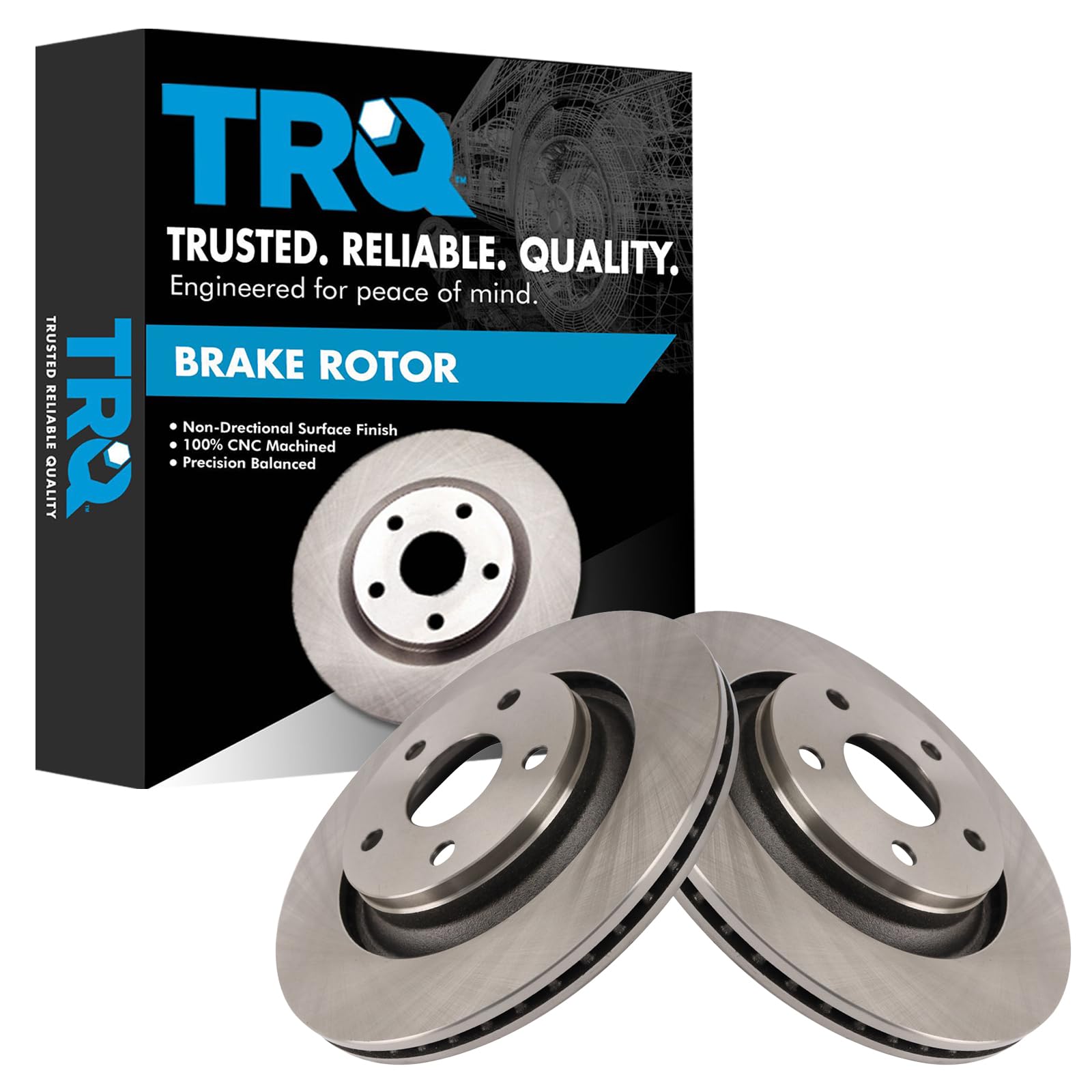 Trq Front Brake Rotors Set Compatible With 2013-2017 Jeep Wrangler 2018 Wrangler Jk