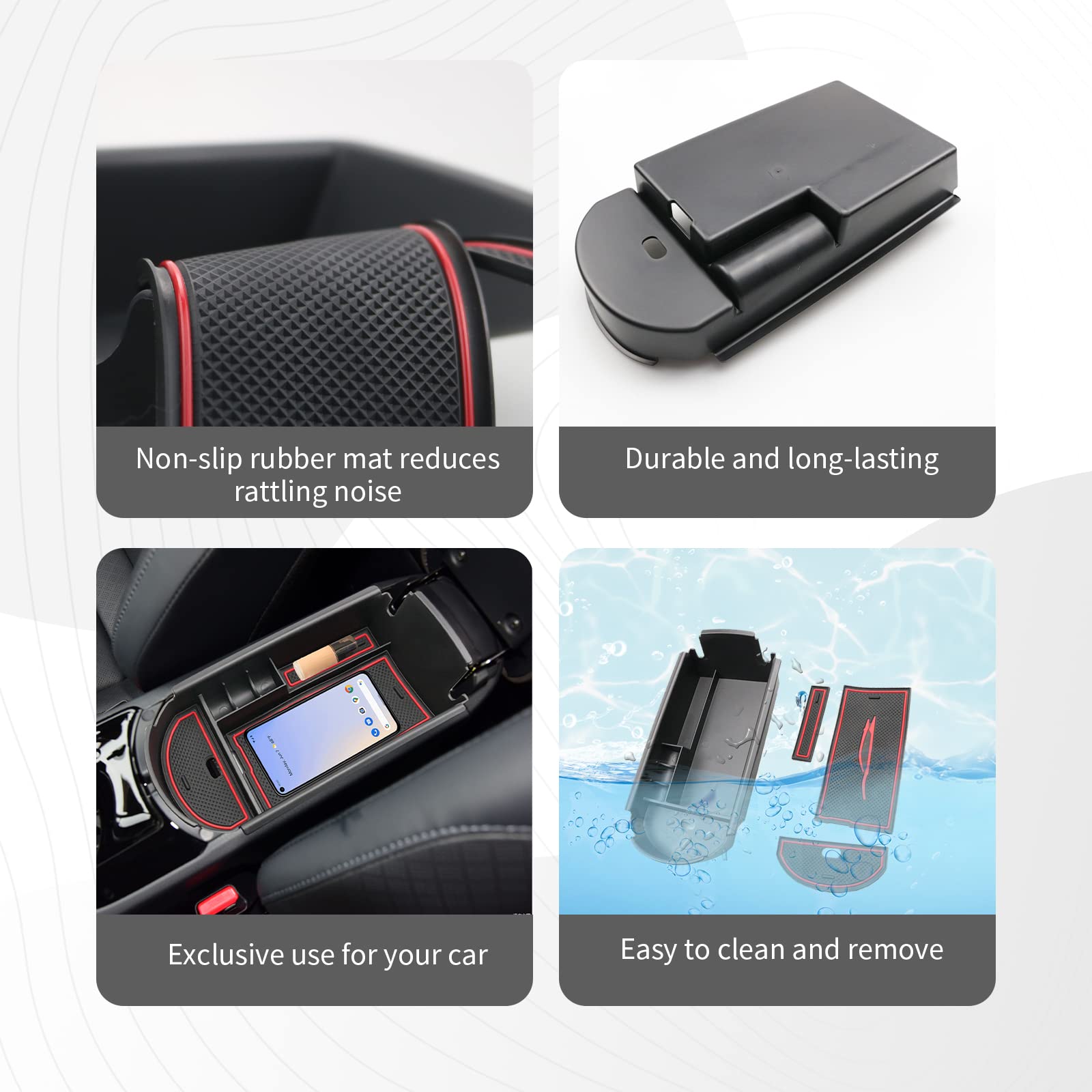 Cdefg Center Console Accessory Organizer Compatible With 2018 2019 2020 2021 2022 Chr C-Hr, Abs Material Armrest Box Insert Tray
