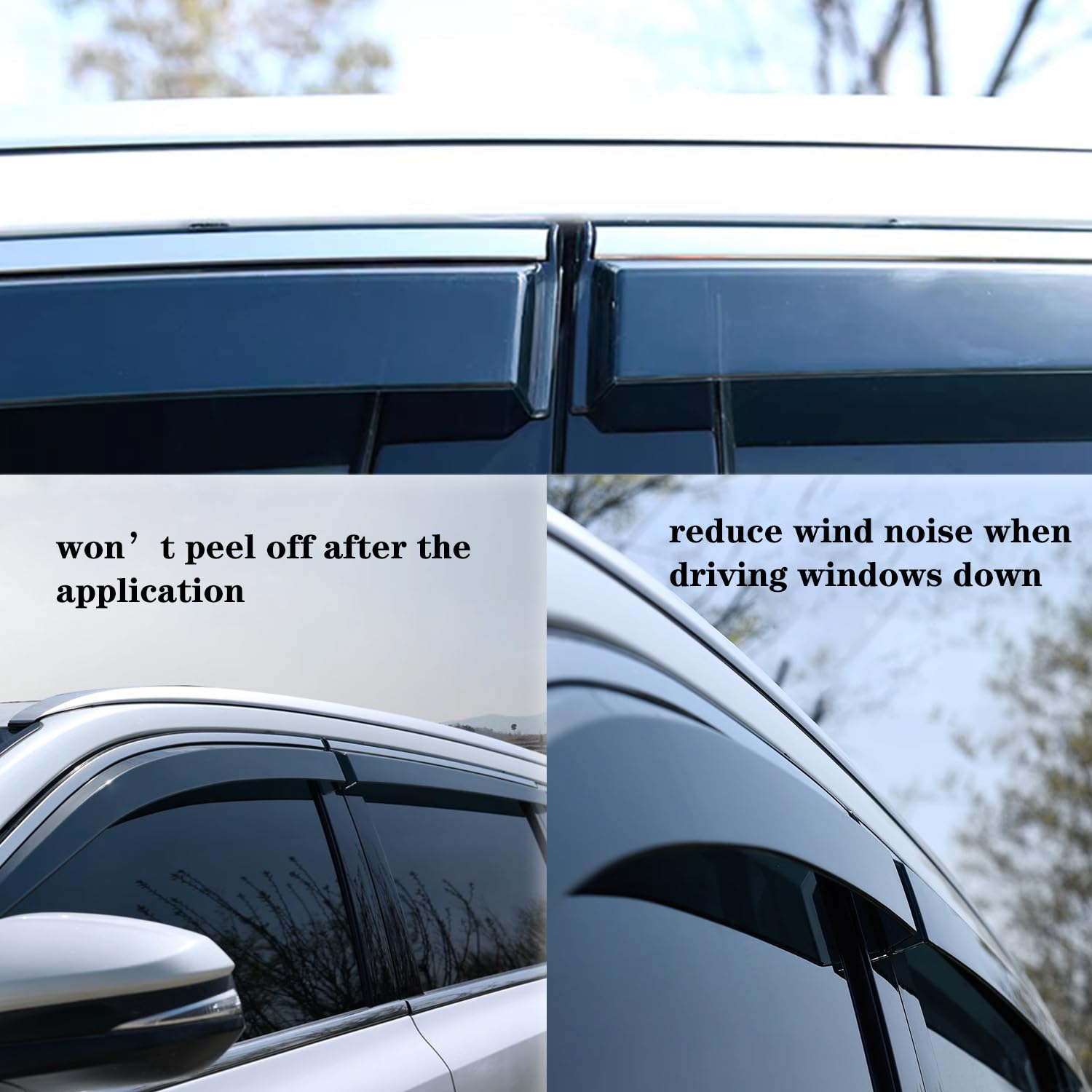 Vesul Tape On Rain Guards Compatible With Honda Accord 2023 2024 2025 Lx Ex-L Sport Touring Vent Visor Window Deflector Shield C