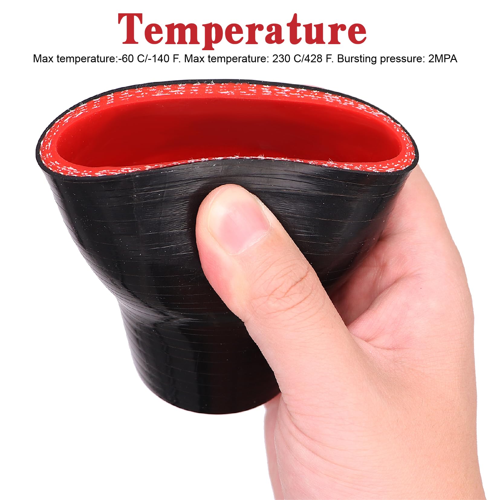 Taukealugs Straight Reducer Coupler Silicone Hose ID 1-3/4inch to 2-1/2inch 4-Ply with Stainless Steel T-Bolt Clamp for Automoti