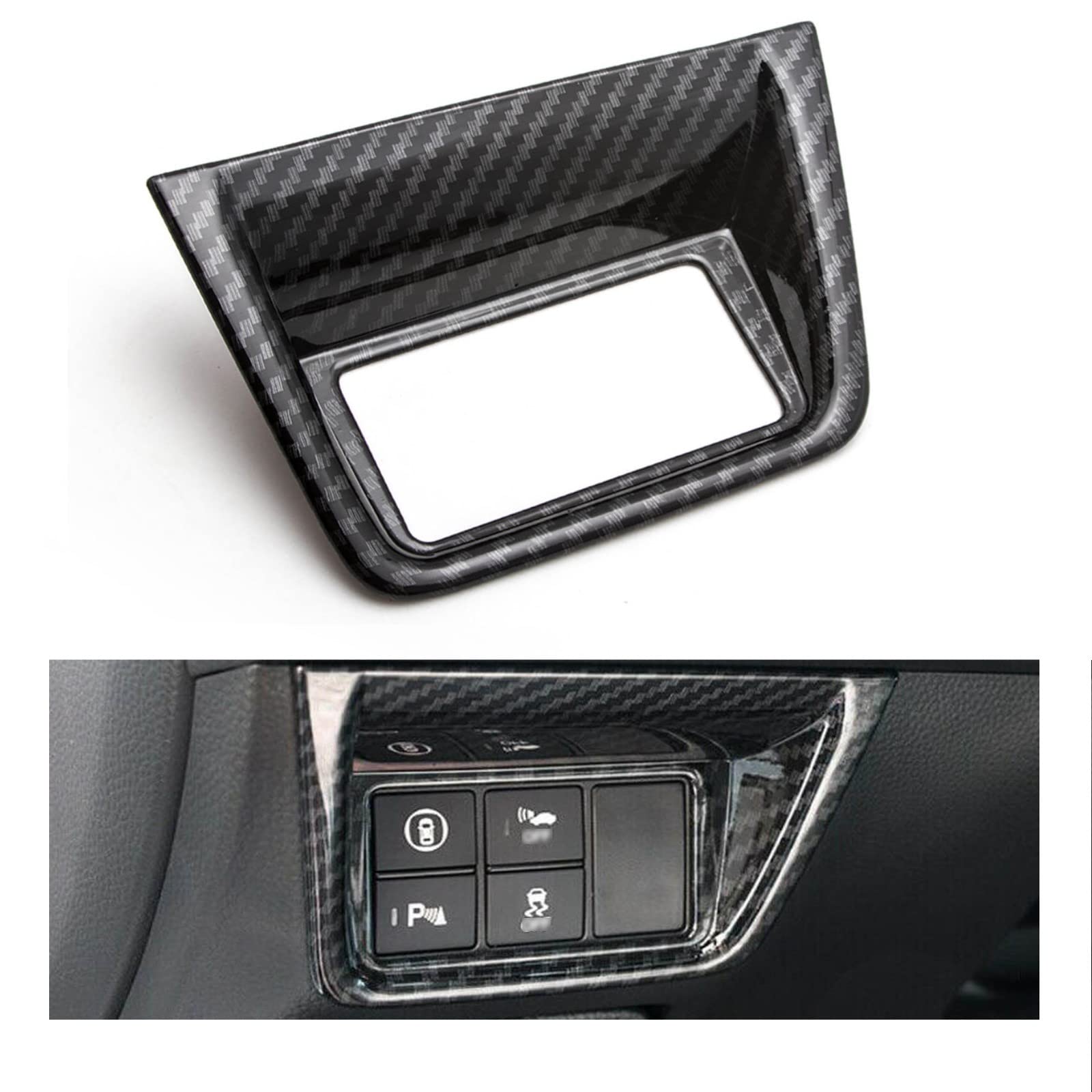 Xotic Tech Console Control Function Button Panel Frame Cover Trim, Carbon Fiber Pattern, Compatible With Honda Accord 10Th Gen 2018-2022