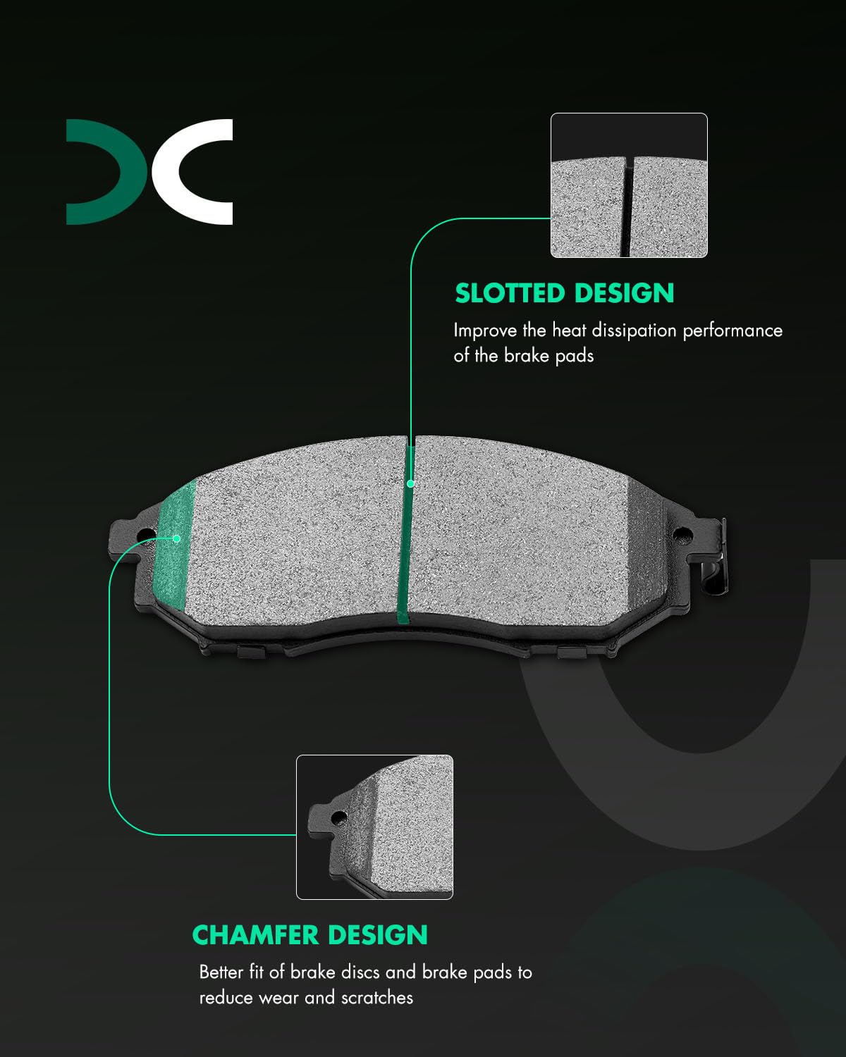 Scitoo Ceramic Disc Brake Pads Set Fit For Infiniti Fx35 Fx45 G35 M35 For Nissan 350Z