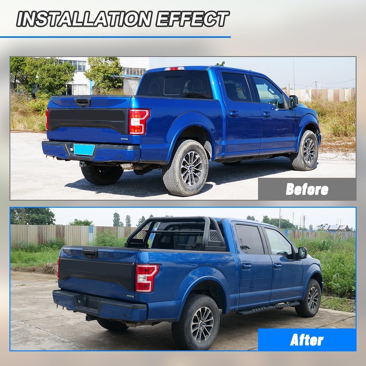 Roxx Roll Bars For Universal Pickup Trucks, Sport Chase Rack Roll Bar For Various Kinds Pickup Truck, 2001-2023 Toyota Tacoma/2022-2023 Toyota Tundra/1999-2018 Chevy Silverado/1994-2004 Chevrolet S-10