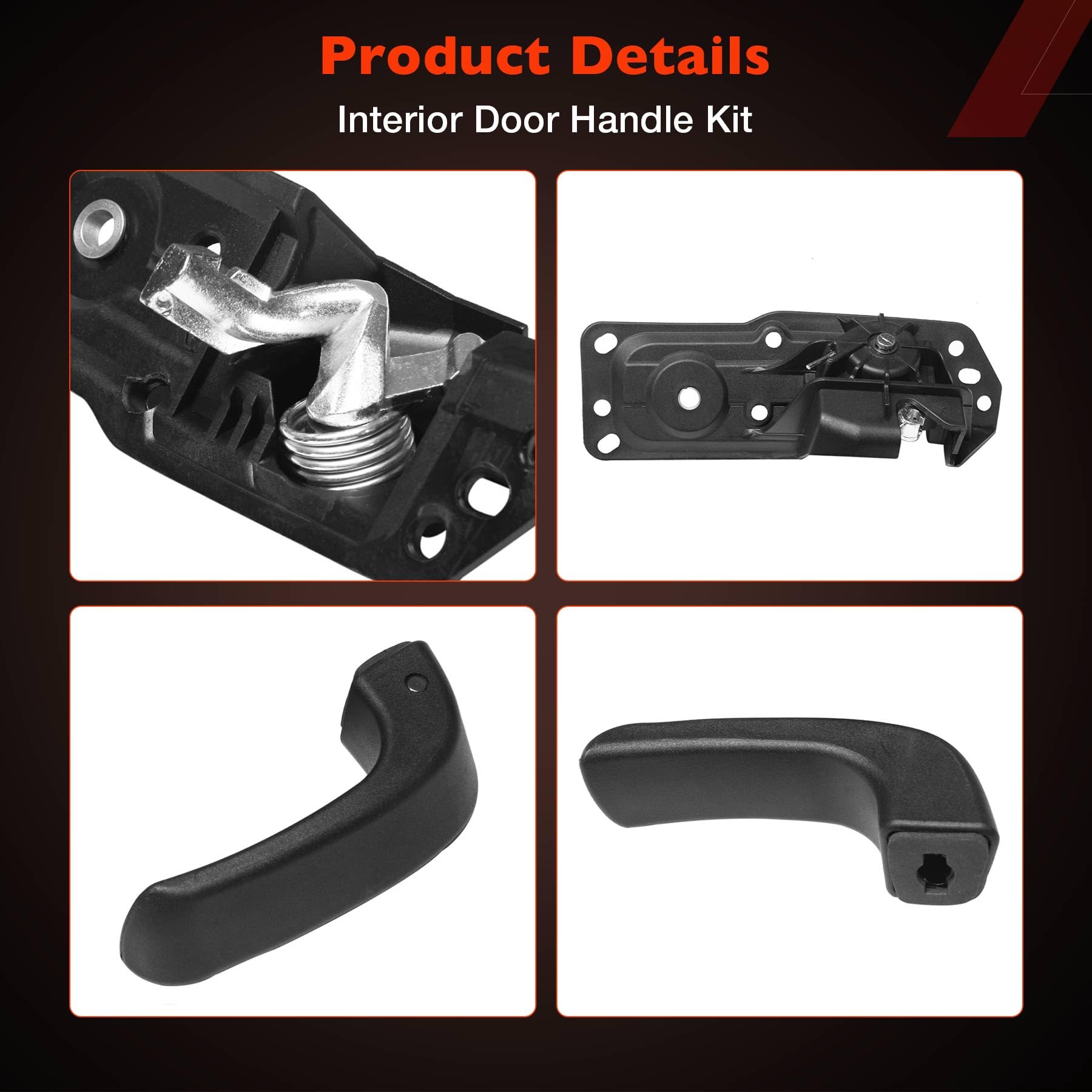 Interior Door Handle Kit Front/Rear Left/Right Passenger/Diver Side, Compatible With 07-14 Chevy Silverado Tahoe Suburban Avalan
