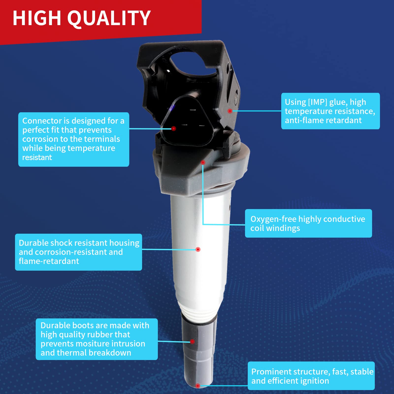 Drcax Oem Ignition Coil Uf598 C1692 Compatible With Mini Cooper 2007-2013 Cooper Countryman 2011-2016 Cooper Paceman - 1.6L L4 E
