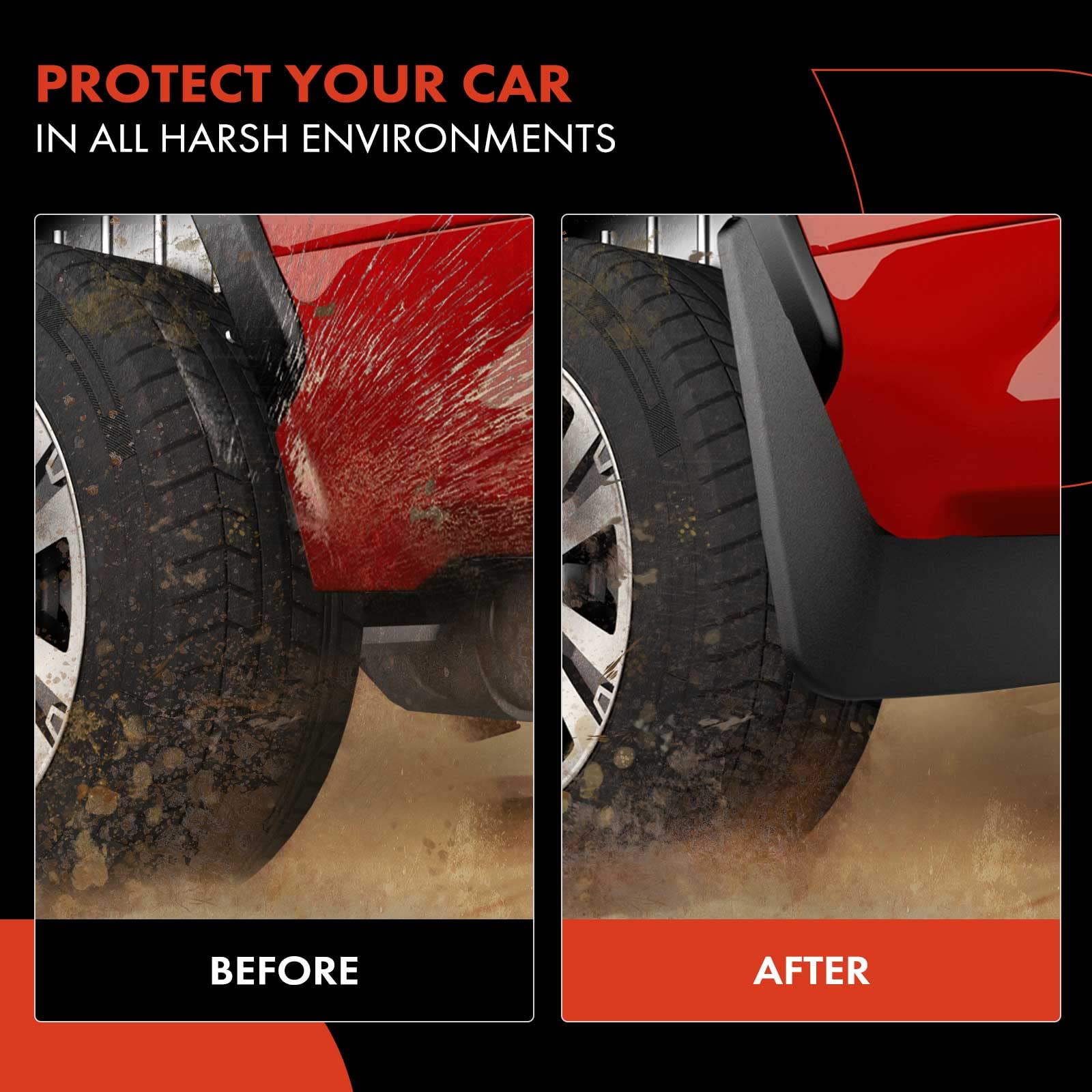 A-Premium Set Of 4Pcs Mud Flaps Splash Guards Mudguards Mudflaps With Hardware Kits Accessory Compatible With Volkswagen Touareg