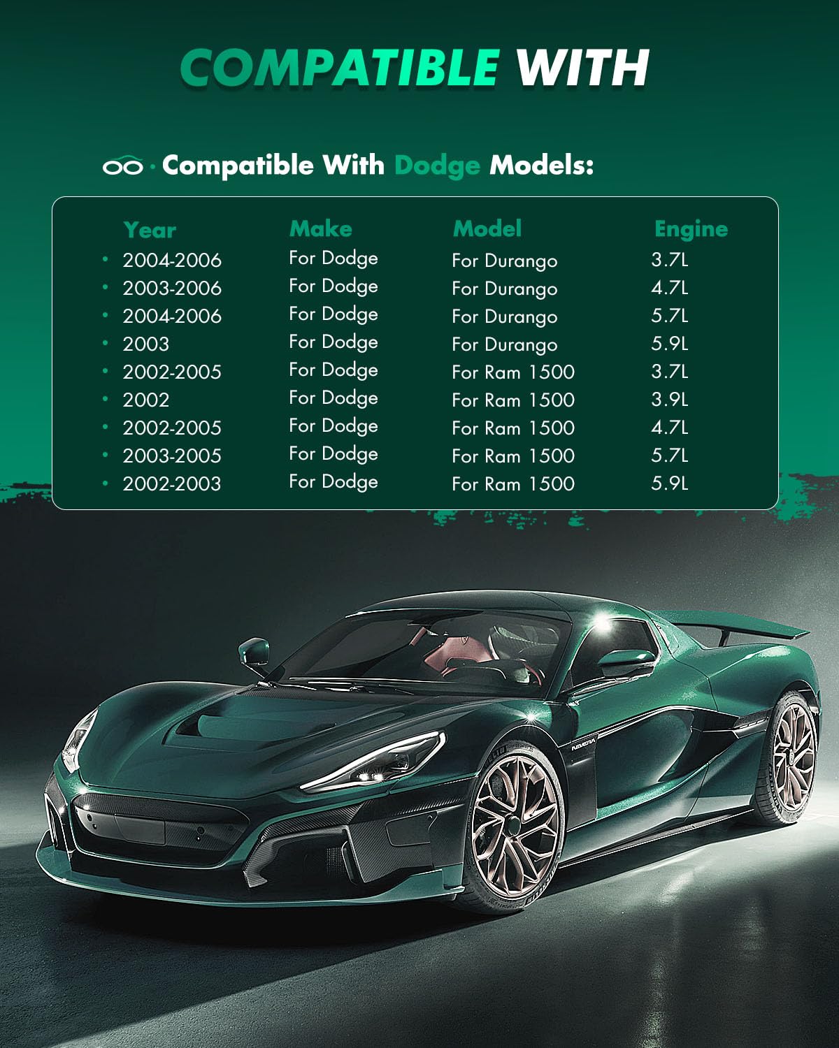 Scitoo D966 Front Ceramic Brake Pads Sets Fit For Dodge For Durango 2003-2006,For Dodge Ram 1500 2002-2005