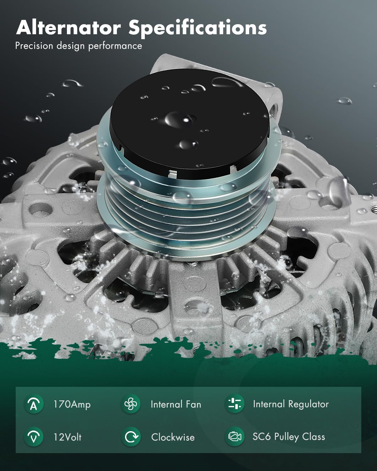 SCITOO Alternator Fits for Chevrolet for Traverse 09-17 & for GMC for Acadia 07-16 & for Buick for Enclave 08-17 & for Saturn fo