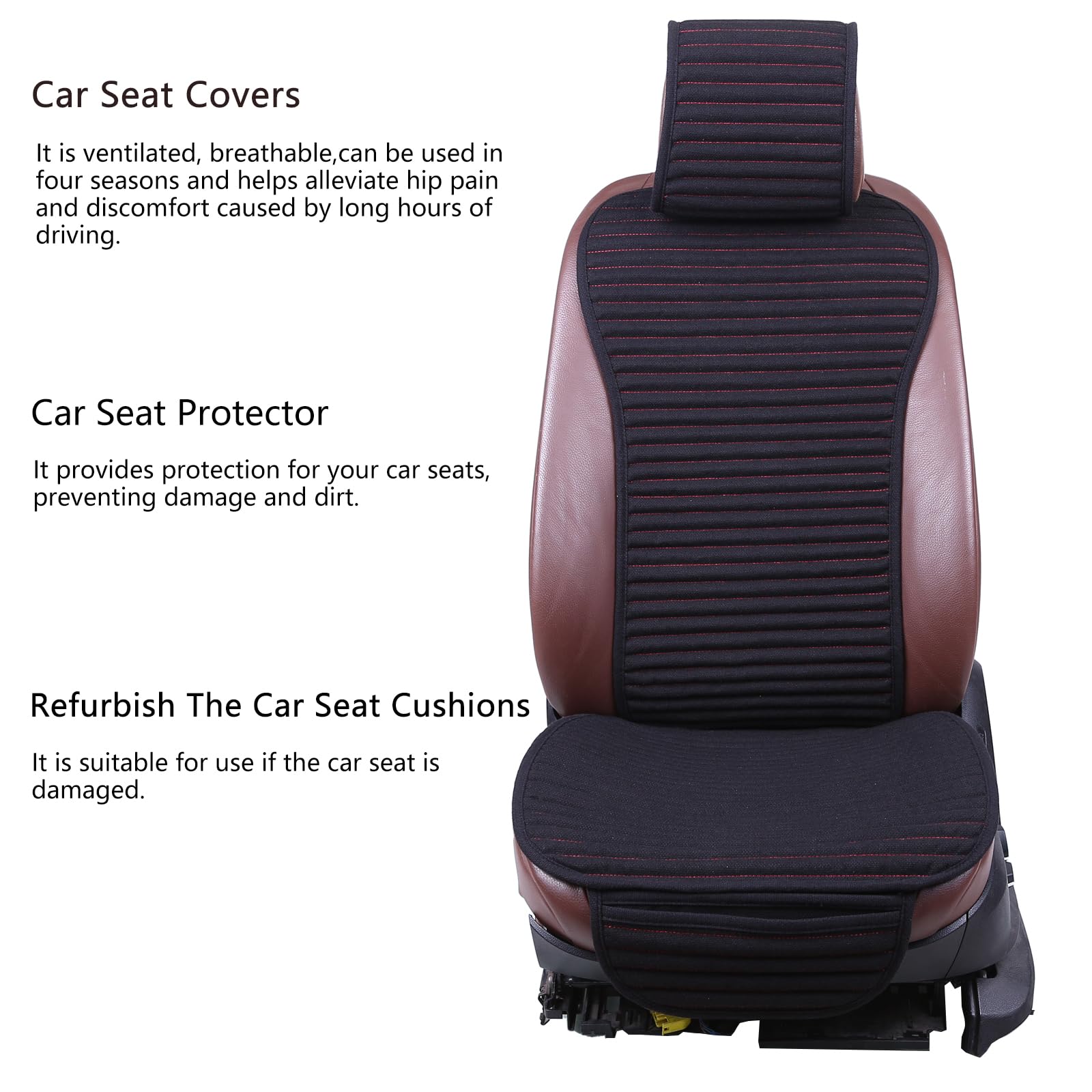 Suninbox Car Seat Covers,Cloth Cars Seat Covers,Universal Fabric Car Seat Covers,Front Seats Only Air Bag Compatible,Cooling Car