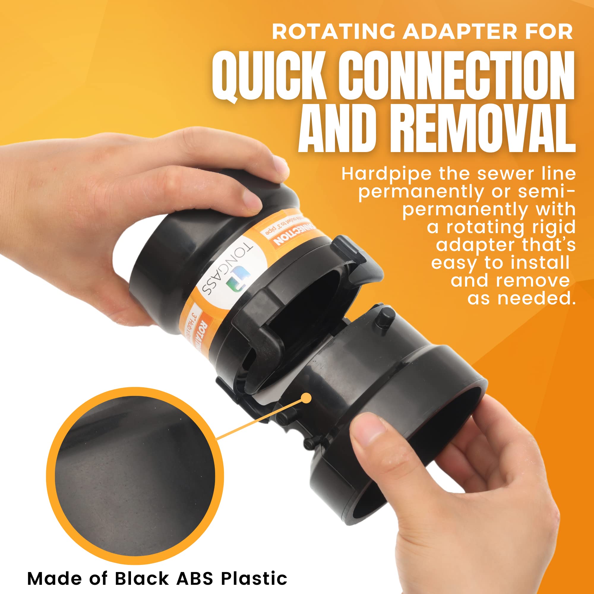 Tongass (Combo Pack) Rv Sewer Hose Fitting Adapter To Pvc, Rv Sewer Connection & Rv Sewer Termination Adapter - 3'' Hub X Bayone