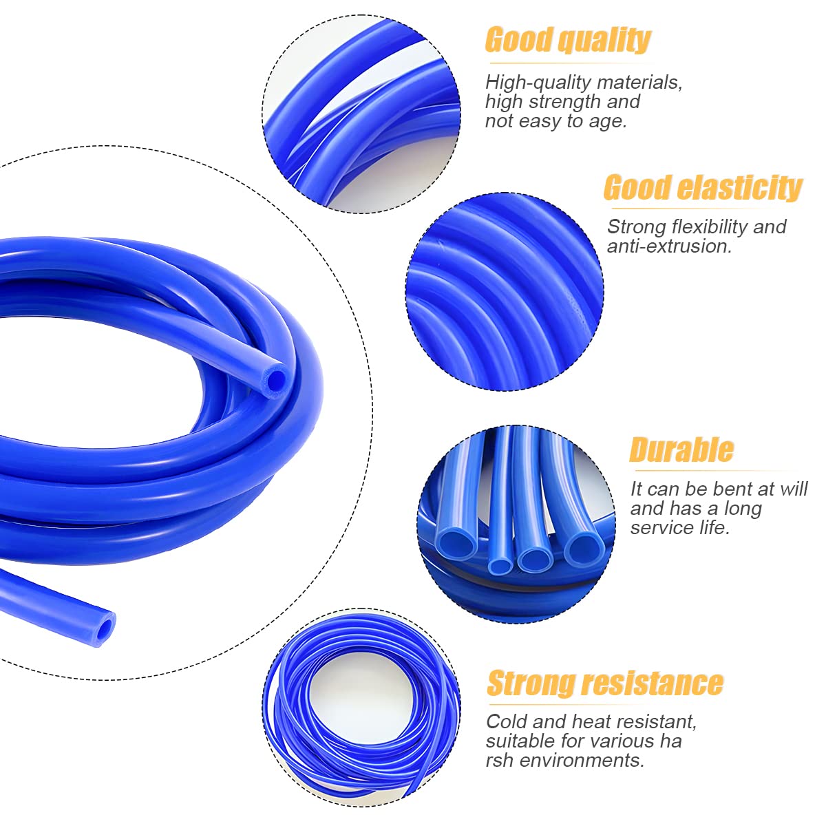 Belomi Silicone Vacuum Tubing Hose Line, 10 Ft 1/8''(3Mm) Inner Diameter Hose, High Tempterature 130Psi Max Pressure For Multipl