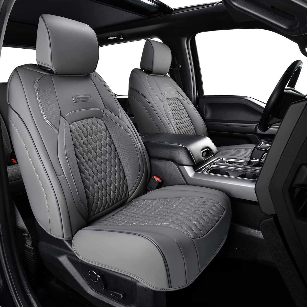 Coverado RAM 1500 Seat Covers, Faux Leather Car Seat Covers Fit for 2009-2018 Dodge RAM 1500 2500 3500 Trucks Seat Covers Automo