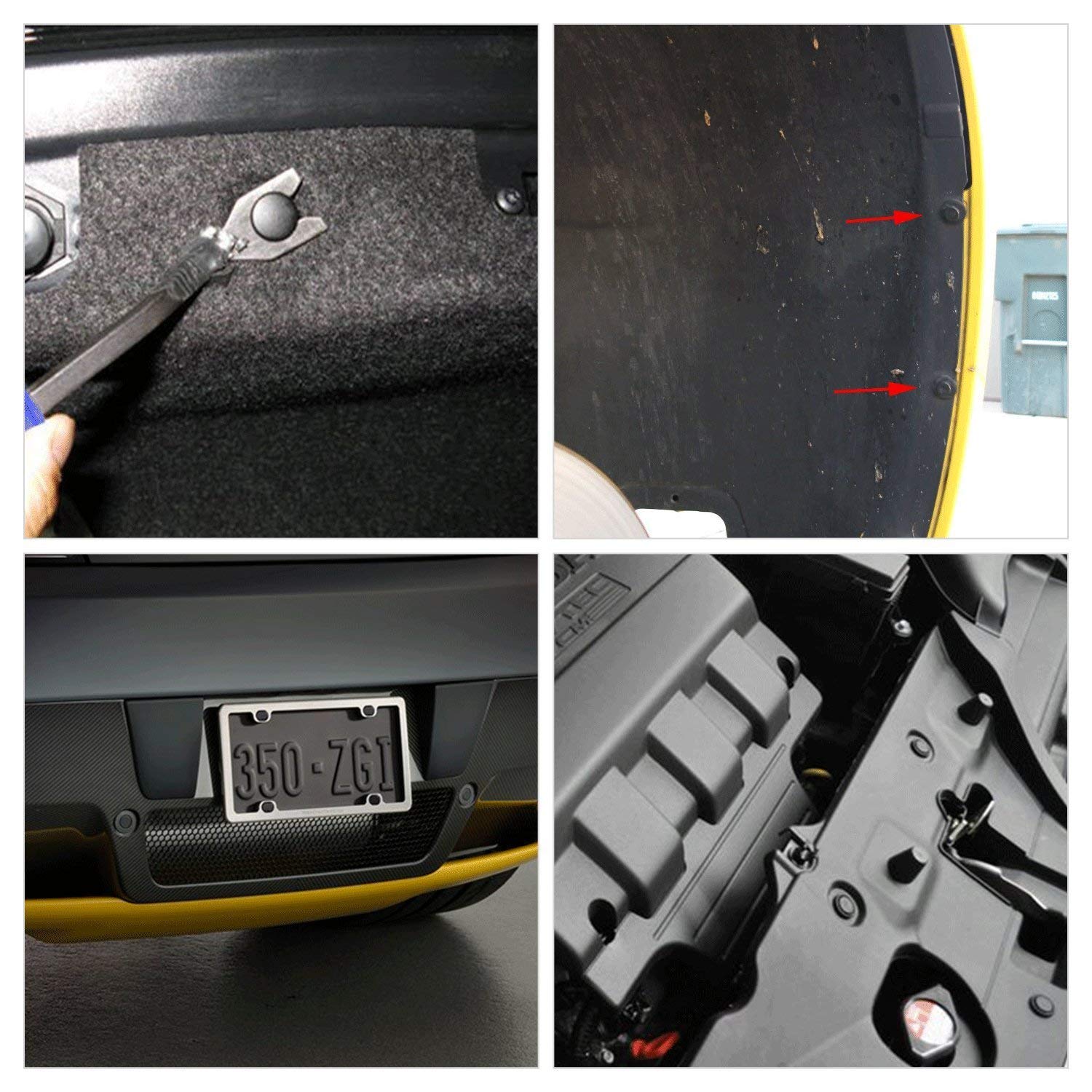 GOOACC Nylon Bumper Fastener Rivet Clips Fender& Bumper Shield Retainer for GM, Ford & Chrysler 7mm Hole Retainer Auto Body Clips - 100PCS