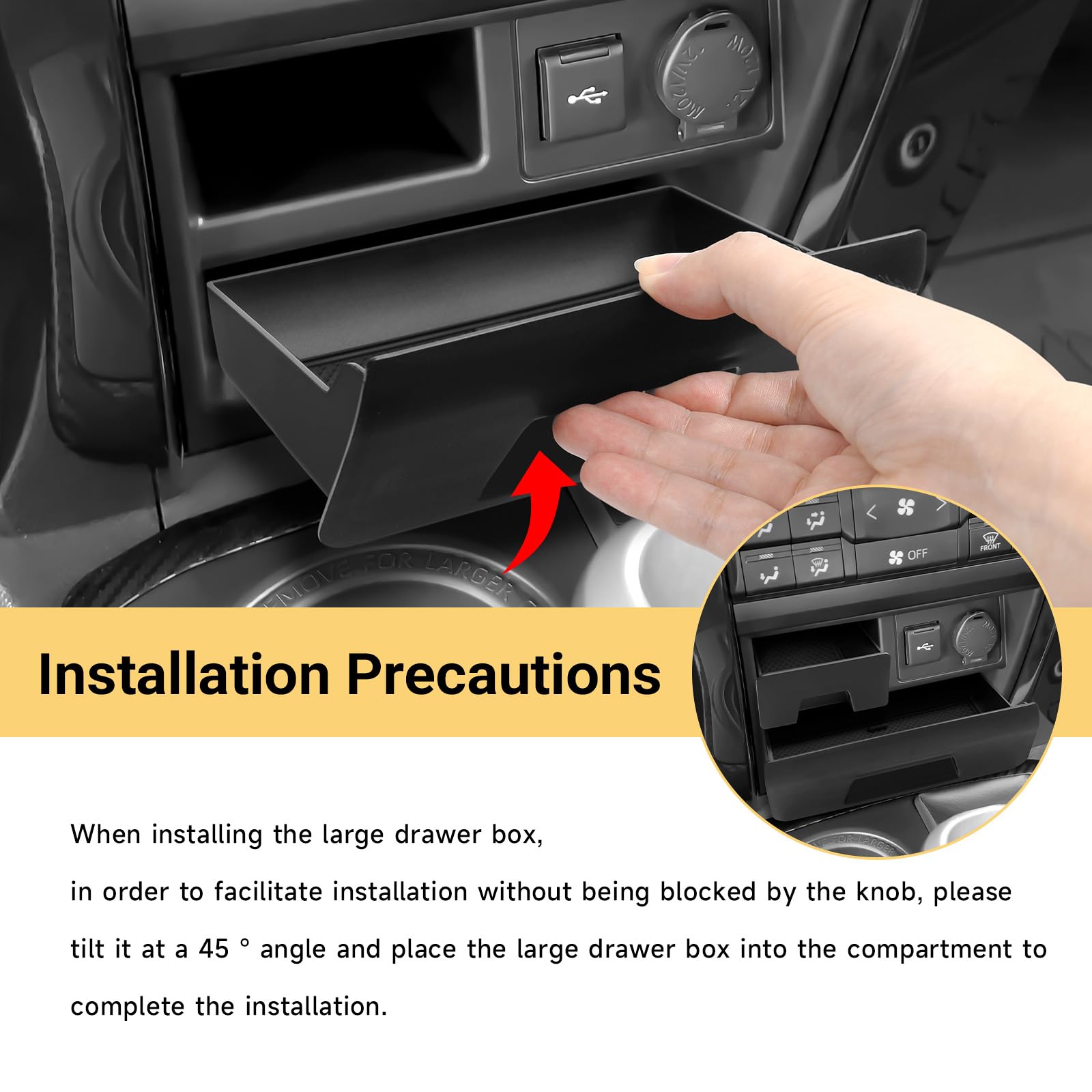 Hellet Center Console Organizer Storage Drawer Compatible with Toyota 2014-2020 2021 2022 2023 2024 4Runner Interior Accessories