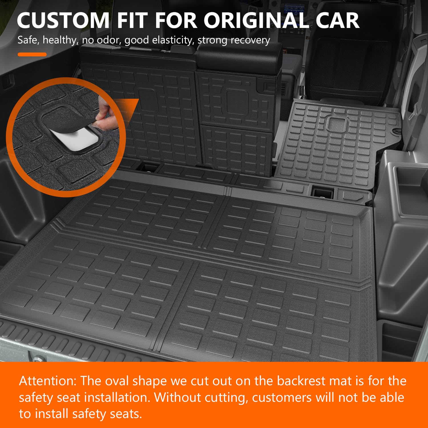 Powoq Floor Mat Compatible With 13-24 Toyota 4Runner Trunk Mat Backrest Mat Replacement For 2013-2024 Toyota 4Runner Accessories