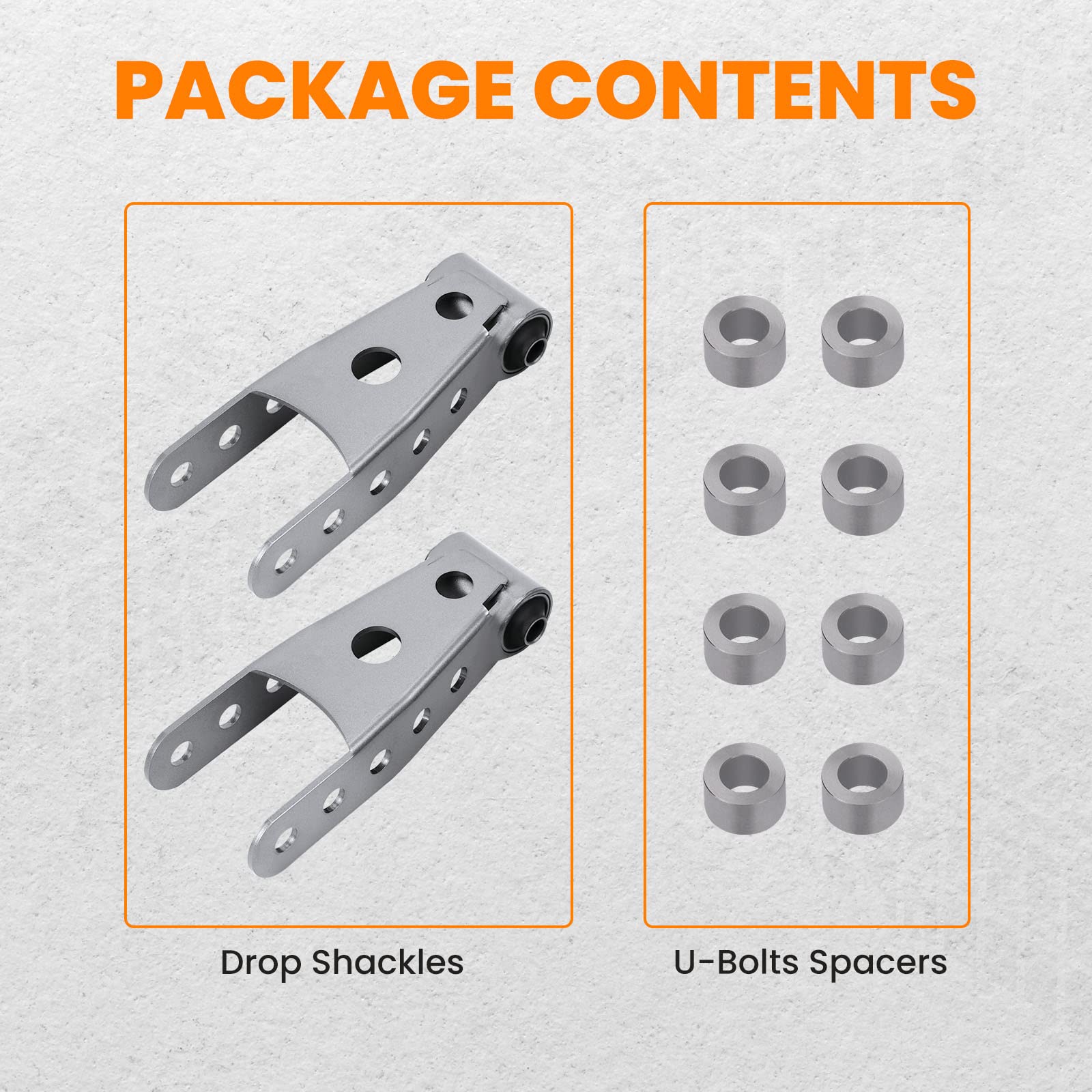 Tuningsworld 2''-3'' Lowering Shackle Kit Adjustable for Chevy Silverado1500 for Sierra1500 Truck 2007-2018 Suspension Rear Drop