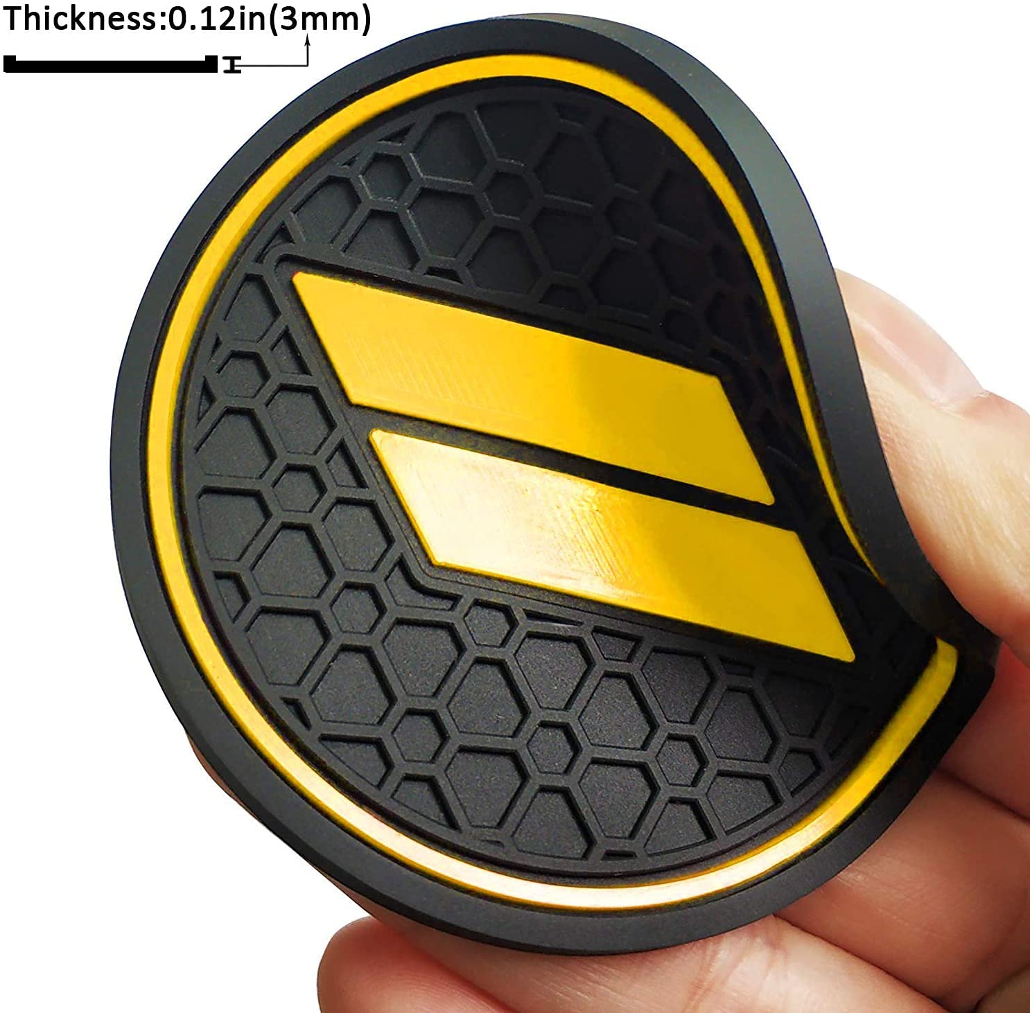 Auprite Anti Dust Mats For Challenger Accessories 2015-2021 2022, Custom Cup Holder Liners Mats Door Pocket Center Console Liners (Yellow/11Pcs)