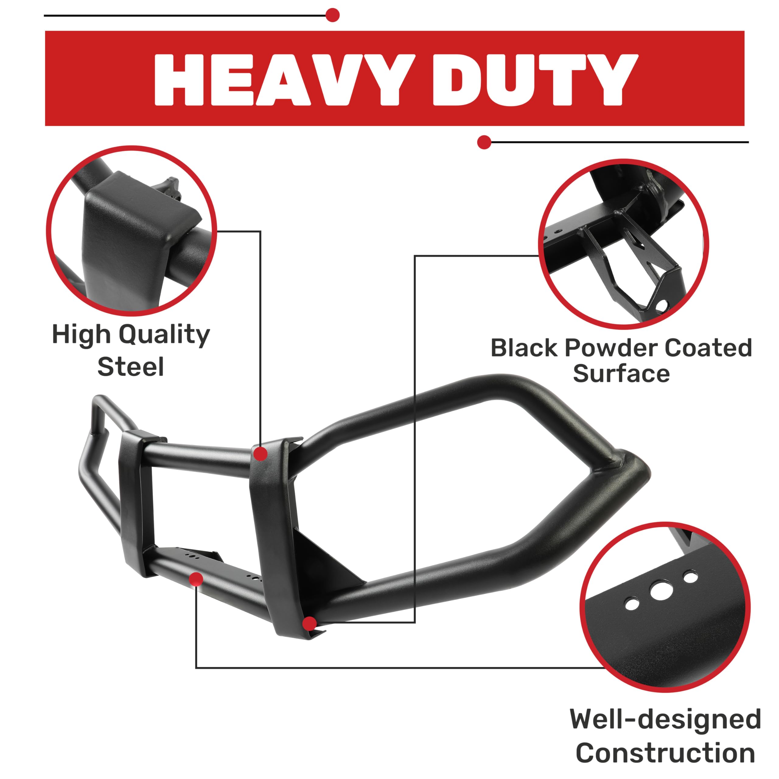 Kuafu Front Bumper Compatible With 2009-2023 Polaris Sportsman 550 X2 550 Xp 550 850 X2 850 Xp 850 Xp 1000 Black Steel Powder Coated Brush Guard Replacement For 2878709