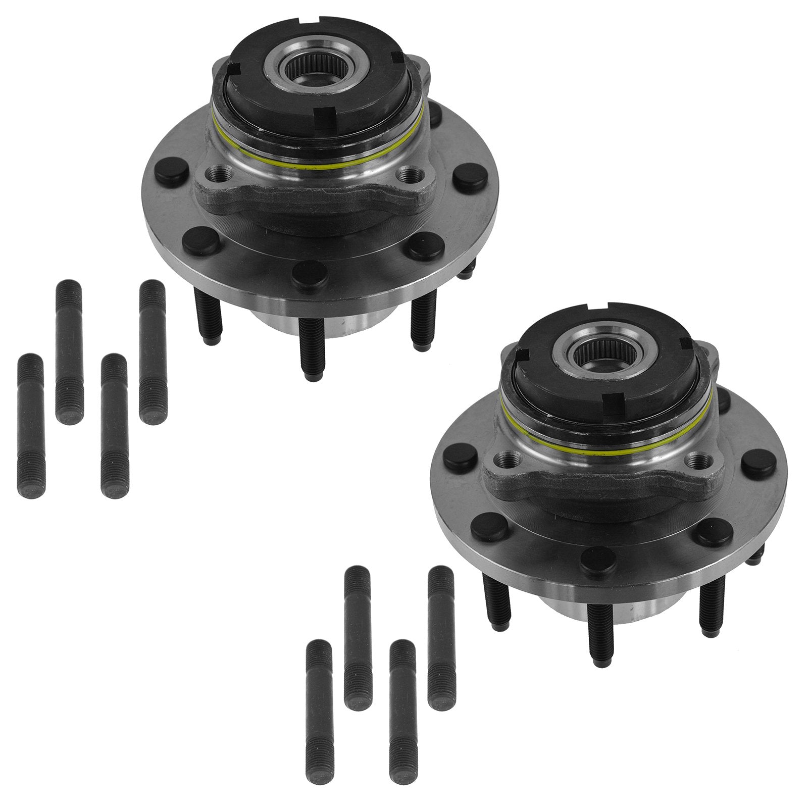 Trq Front Wheel Hub Bearings Assembly Set Compatible With 1999-2001 Ford F-250 Super Duty F-350 Super Duty