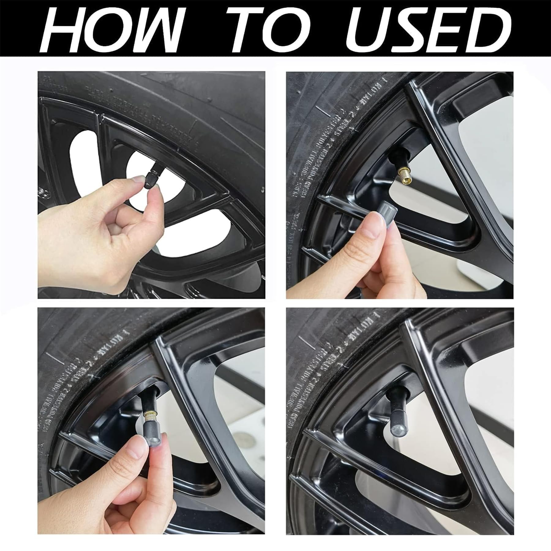 Justtop 4Pcs Car Tire Valve Stem Caps, Air Caps Cover, Universal For Cars, Suvs, Bike, Trucks And Motorcycles, Car Wheel & Tire