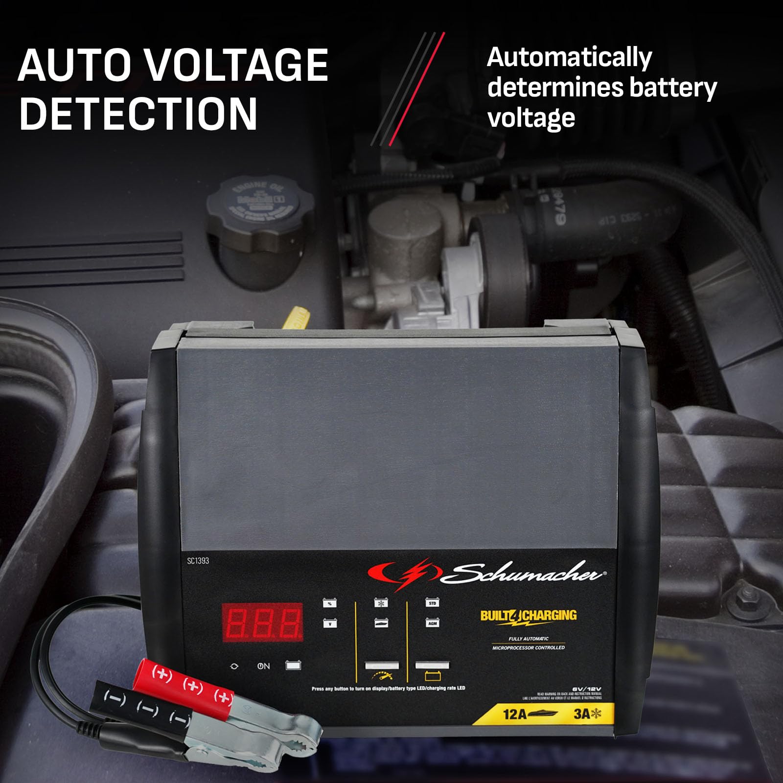 Schumacher Sc1393 6/12V Fully Automatic Battery Charger And 12A Maintainer