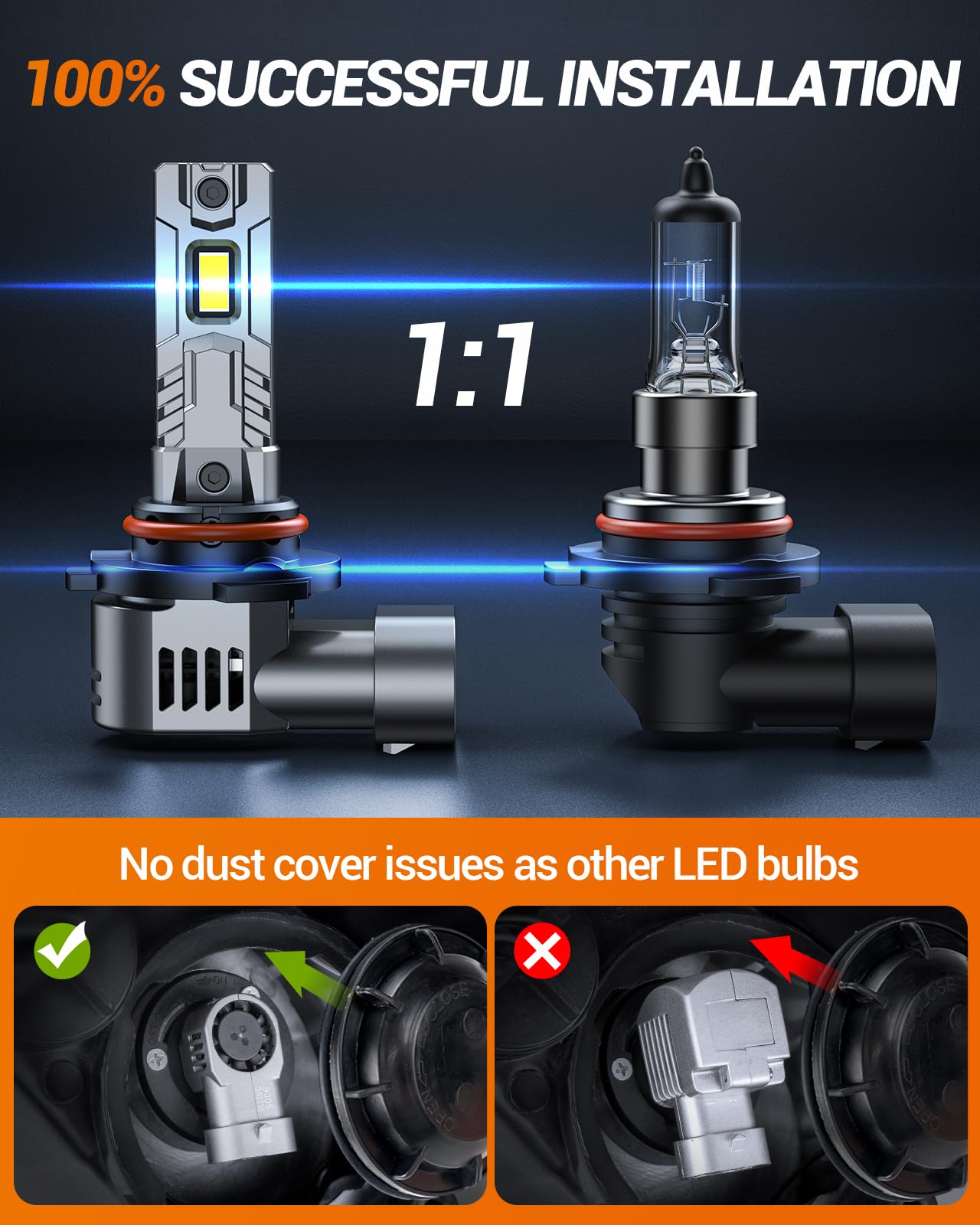 Sealight ????????/?????? Bulbs, Cool White Light, Enhanced Visibility With 15,000Rpm Cooling Fan, 5-Min Fast Installation, Pack