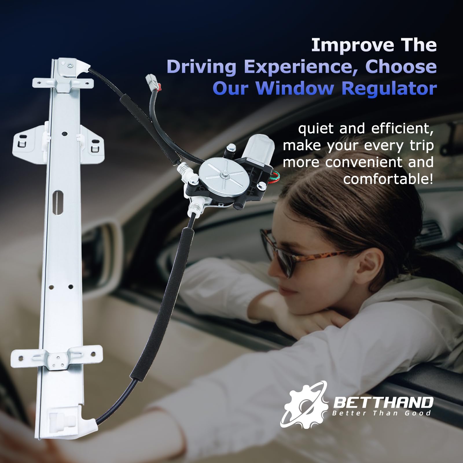 Rear Right Power Window Regulator with Motor Fit for 3.5L 2003-2008 Honda Pilot, Passenger Side Window Motor 2003 2004 2005 2006