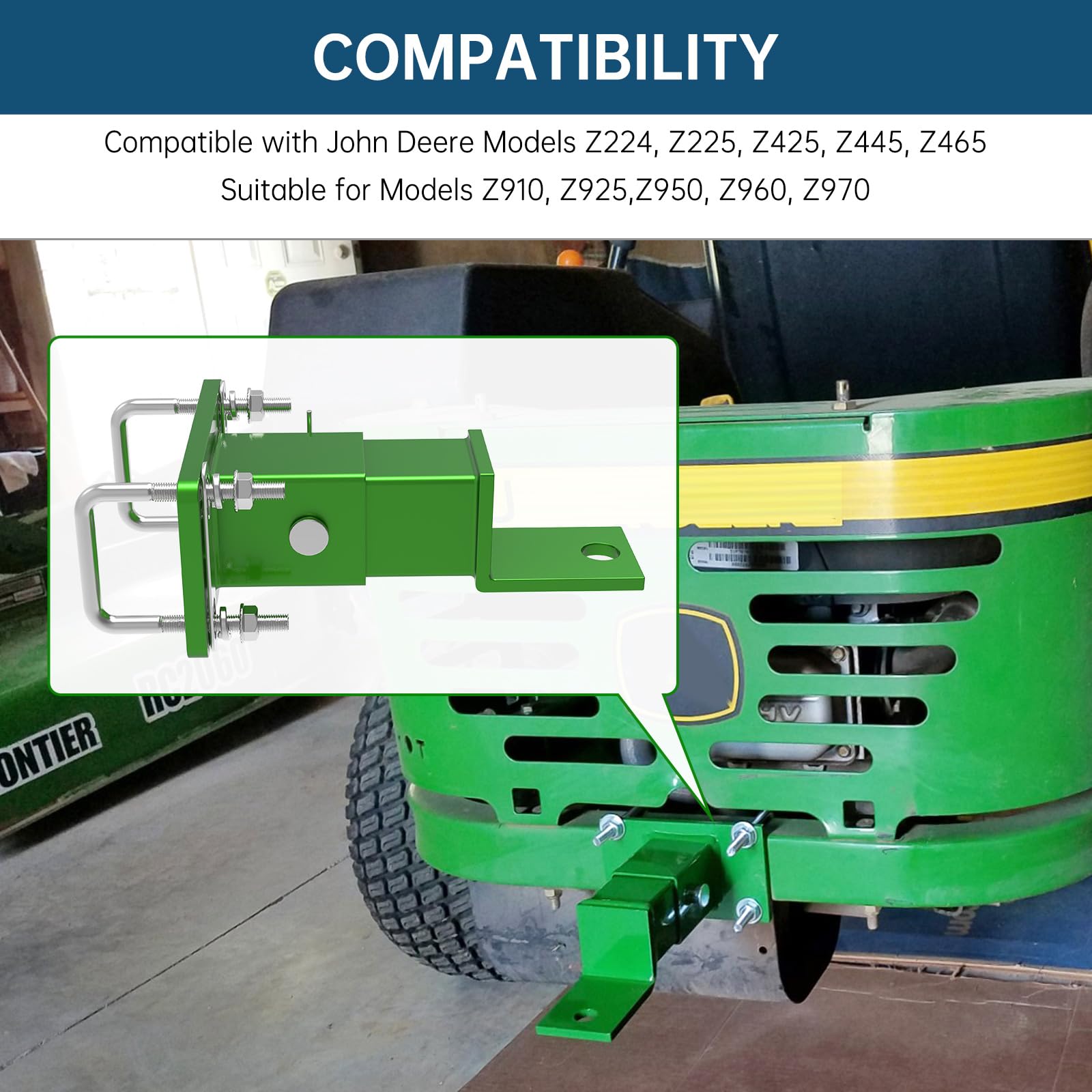 Irenporu Zero Turn Lawn Mower Hitch Rear Compatible With John Deere Rear Gas Z Trak Z224 Z225 Z245 Z425 Z445 Z465 & Z910 Z920 Z9