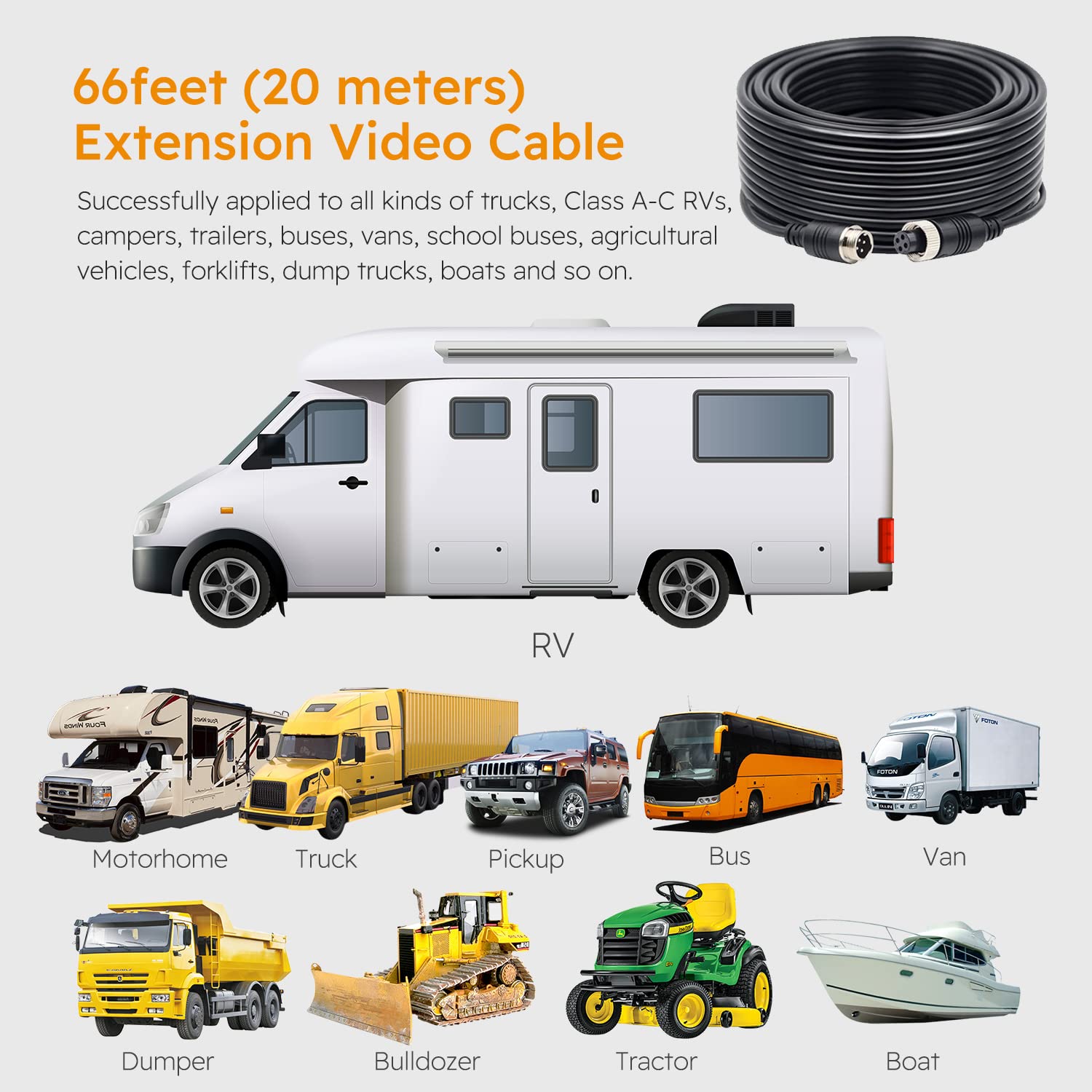 Backup Camera System Vms 1080P High Definition Wired 2 Videos 7'' Wide In-Plane Switching Monitor Night Vision Backup Camera For