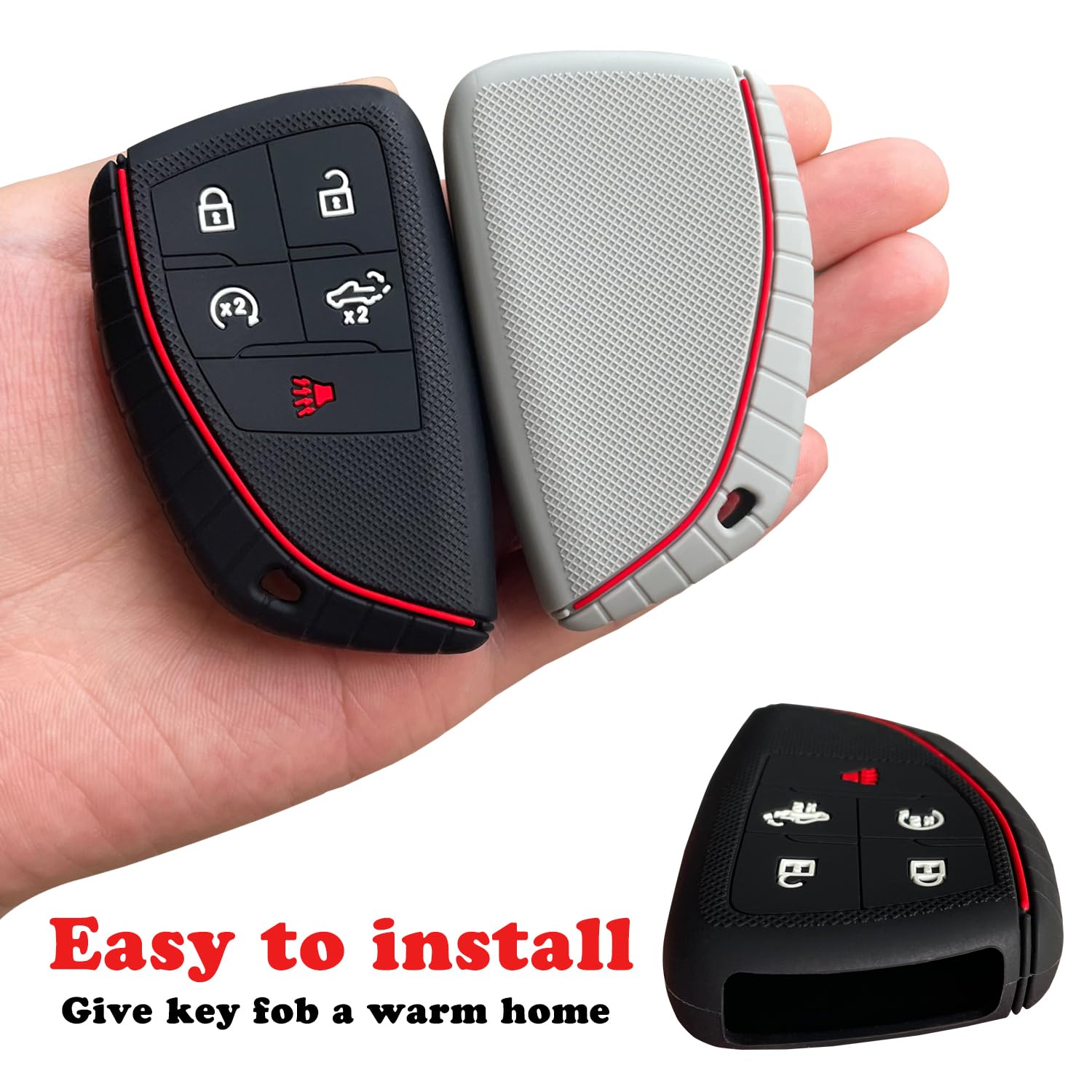 Tandrive Key Fob Cover For 2022 2023 2024 2025 Chevy Silverado 1500 Gmc Sierra 1500, 2024 2025 Silverado Sierra 2500Hd 3500Hd, S