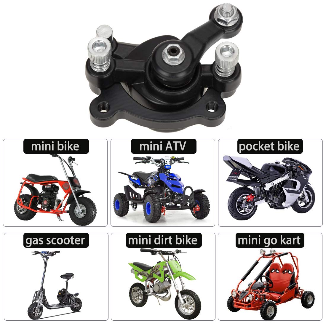 FVRITO Rear Disc Brake Caliper Pads for 97cc 2.8HP Baja Motorsports Doodle Bug DB30 (Dirt Bug, Racer) MVS10 Electric Razor MX500