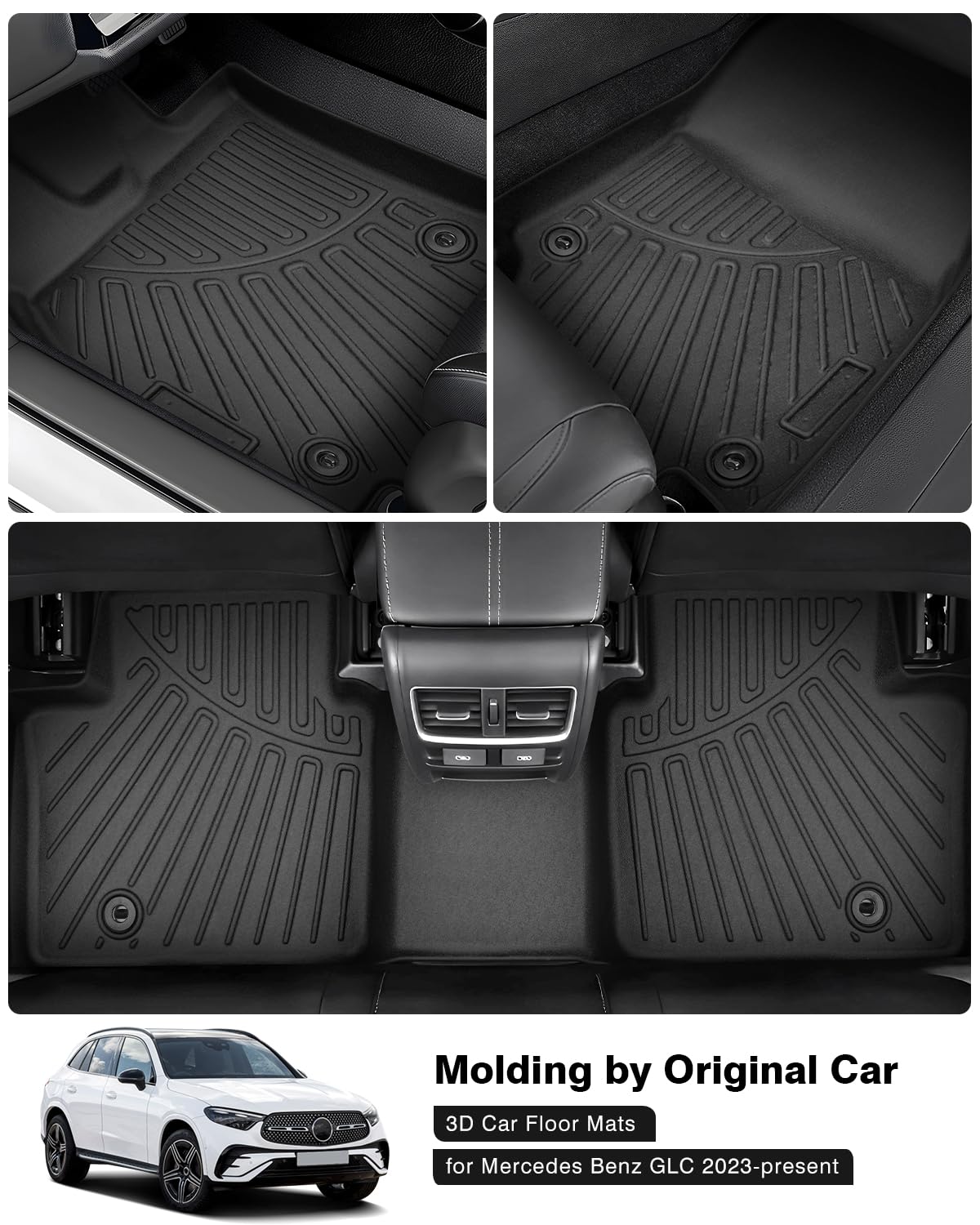Powerty Floor Mats For 2023 2024 2025 Mercedes Benz Glc?Glc 300?Glc 350E?4Matic Accessories All Weather Floor Liner 3D Tpe 1St &