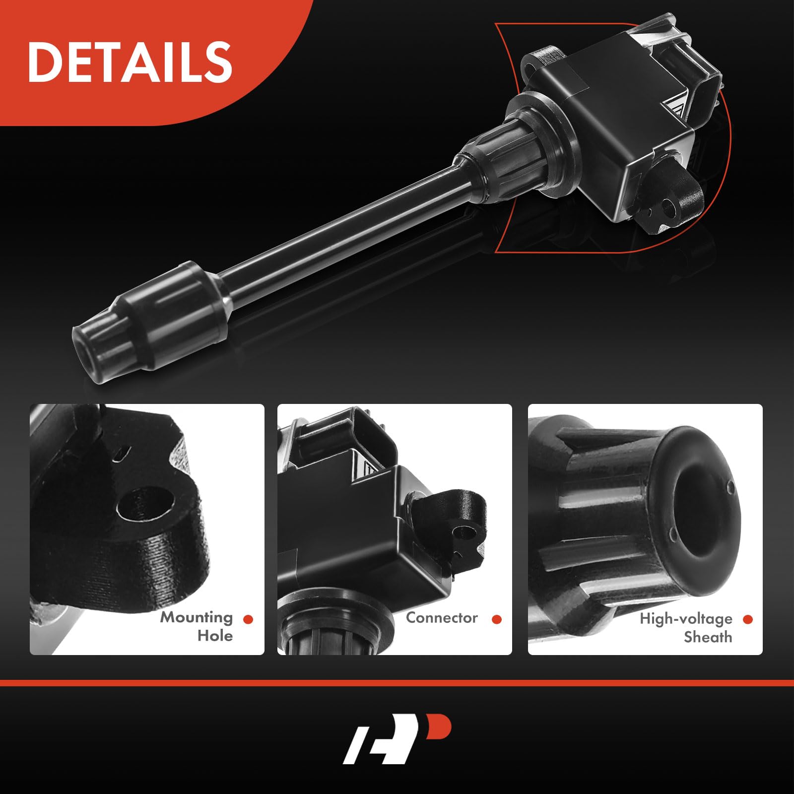 A-Premium Engine Ignition Coil Pack Compatible With Nissan Maxima 1995-1999 & Infiniti I30 1996-1999, V6 3.0L, Rear Bank