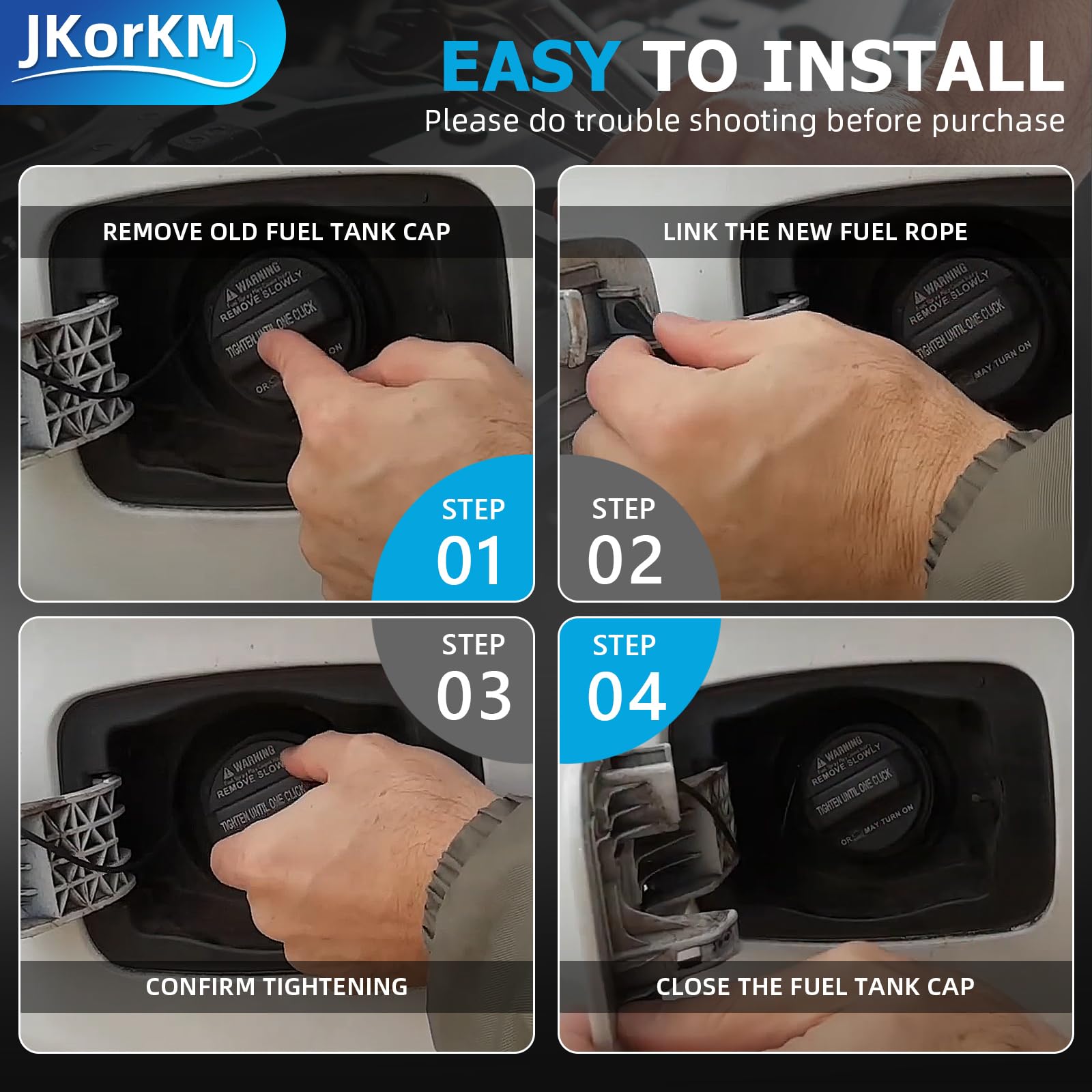 Jkorkm 310103L600 Gas Cap Compatible With Hyundai Elantra, Sonata,Sonata Fe,Accent,Tucson,Genesis Coupe,Tucson, Veloster, Kia Amanti.#31010-3L600