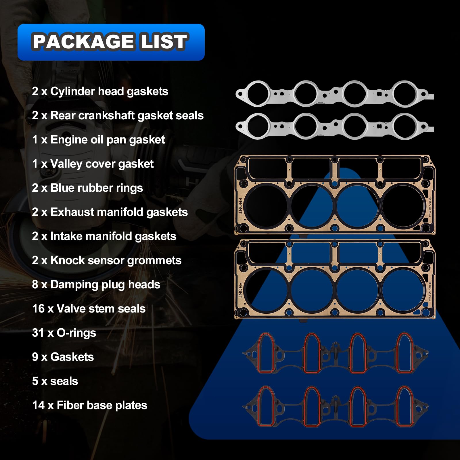 MLS Full Cylinder Head Engine Gasket Set Compatible with 2002-2011 Chevy Silverado Tahoe Avalanche Express Suburban, GMC Sierra