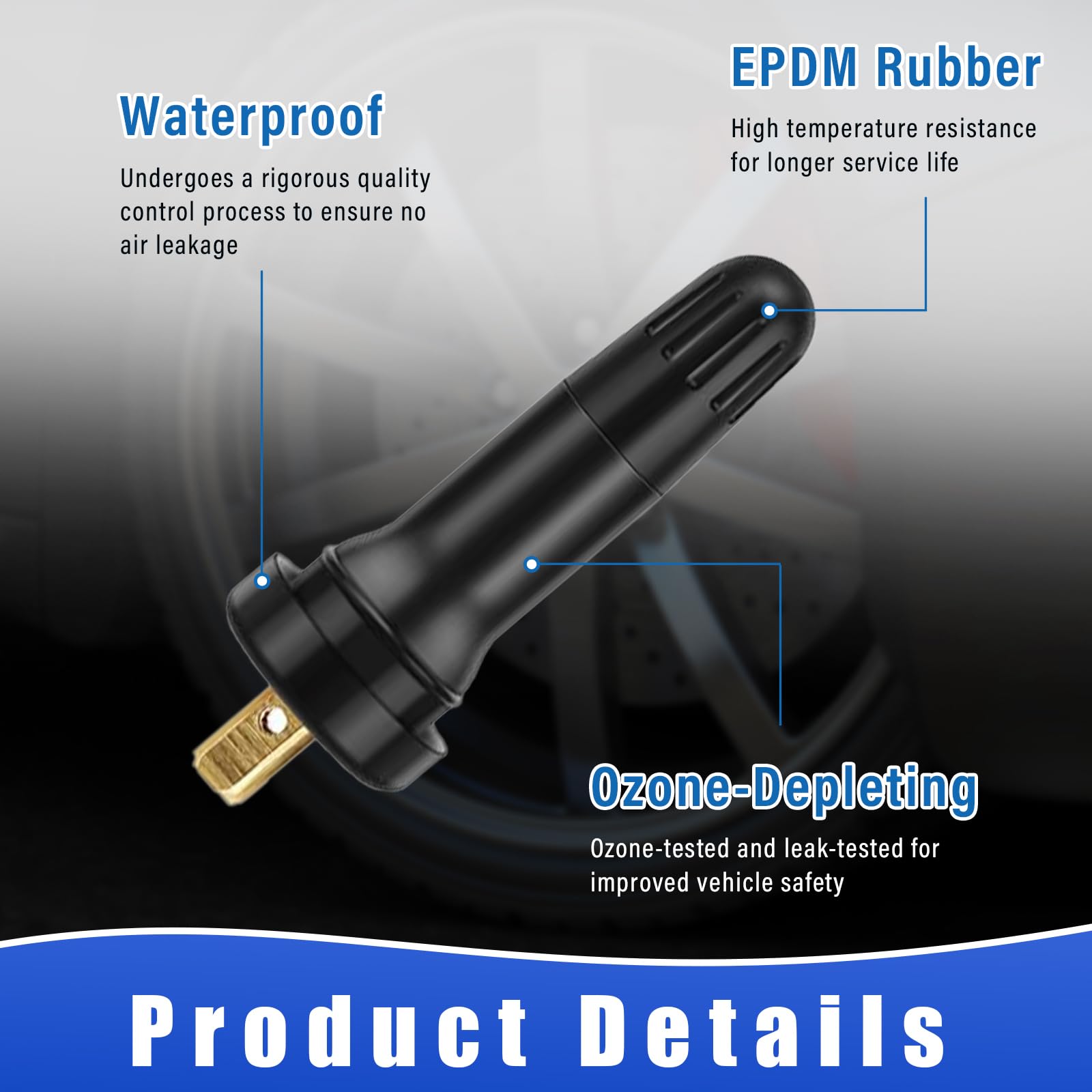 Augeny 5Pcs Tpms 20008 Tire Valve Stem, Snap-In Rubber Tubeless Tire Pressure Sensor Valve Stem ?Replacement Compatible With Commander, Liberty, Lucerne, Avenger, Charger, Durango