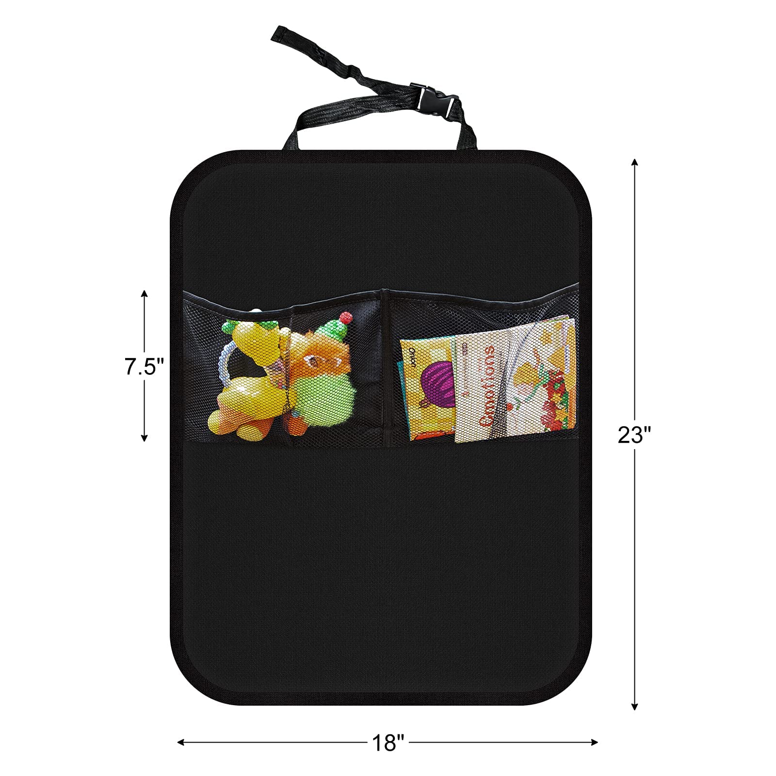 Kick Mats With Organizer - 2 Pack Backseat Protector Seat Covers For Your Car, Suv, Minivan Or Truck Seats - Vehicle Back Seat K