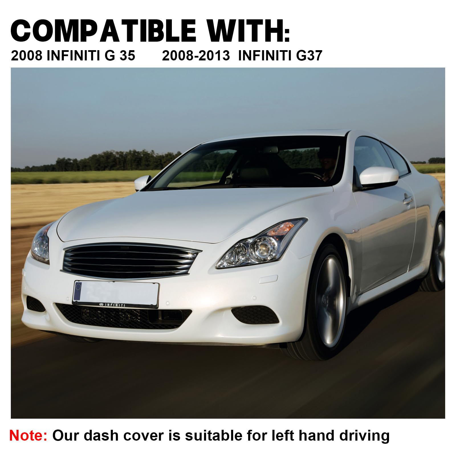 Speedwow Dashboard Dash Board Cover Mat Carpet Compatible With 2007-2013 Infiniti G37