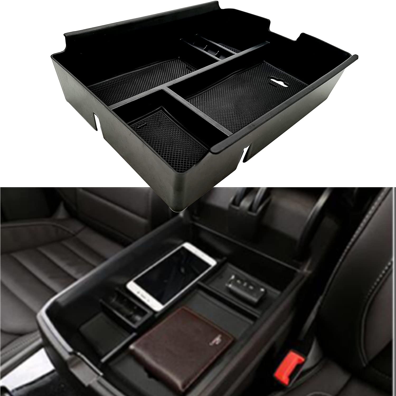 Evtime Center Console Organizer Fit For Vw Atlas And Cross Sport 2018 2019 2020 2021 2022 2023 Interior Storage Box Accessories 