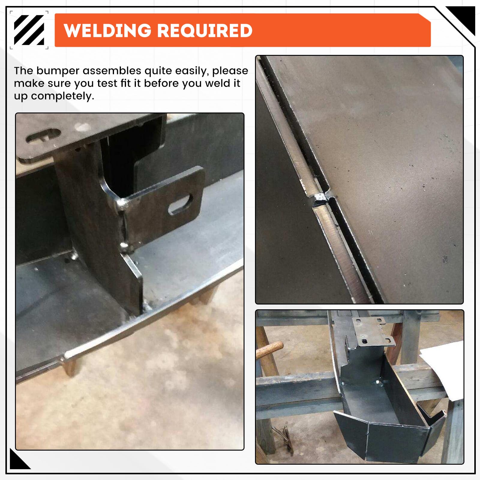 Ecotric Diy Rear Bumper Kit Bare Metal Compatible With 1984-2001 Jeep Cherokee Xj Rear Winch Bumper Kit