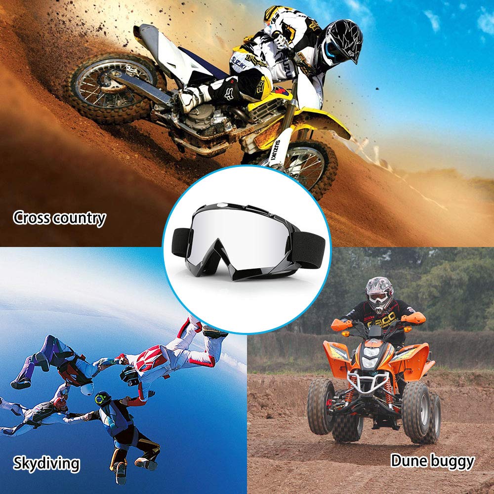 Motorcycle Goggles Dirt Bike Atv Motocross Anti-Uv Adjustable Riding Offroad Protective Combat Tactical Military Glasses Men Wom