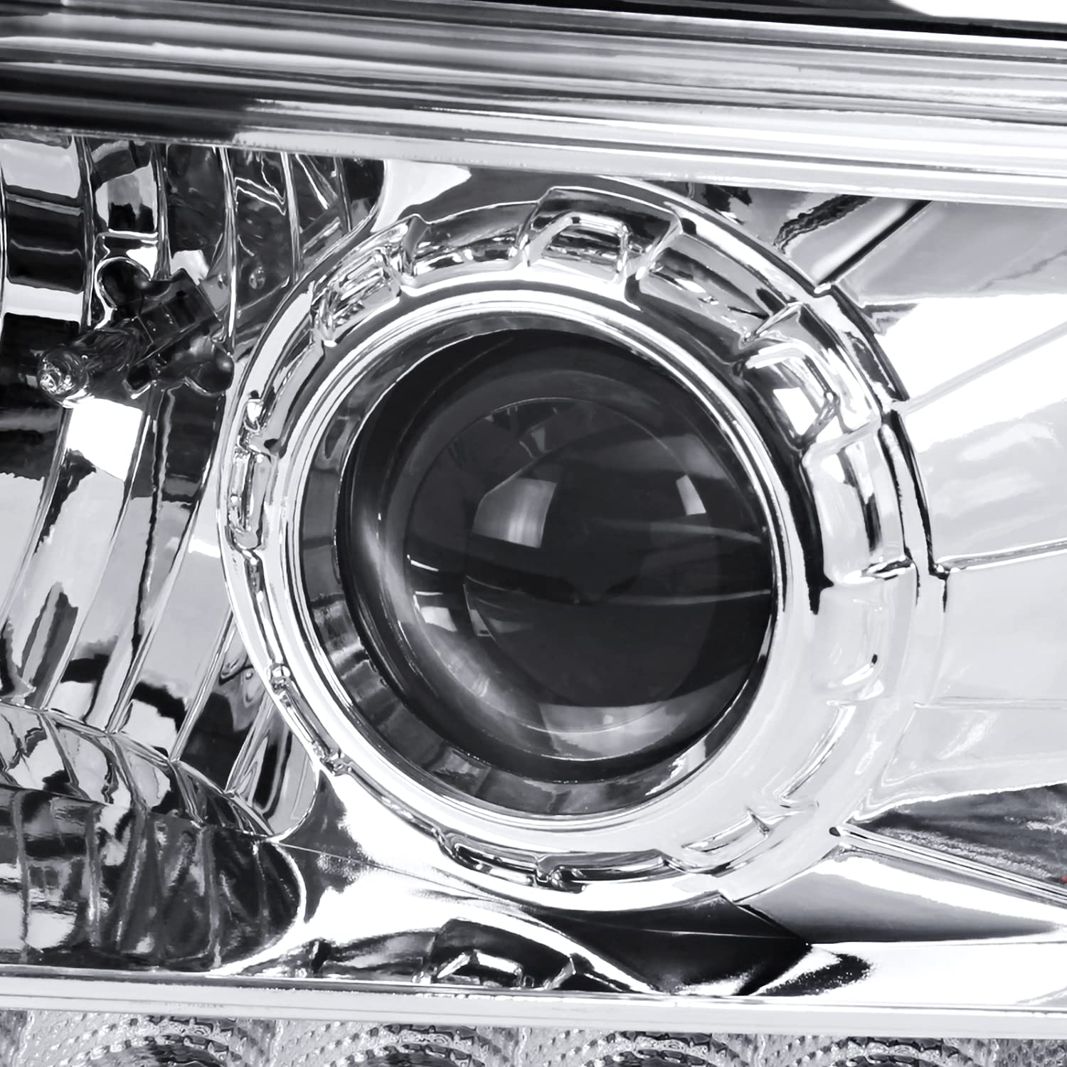 SPEC-D TUNING LED Projector Headlights Chrome Compatible with 1994-2001 Dodge Ram 1500, 1994-2002 Dodge Ram 2500/3500, Left + Right Pair Headlamps Assembly