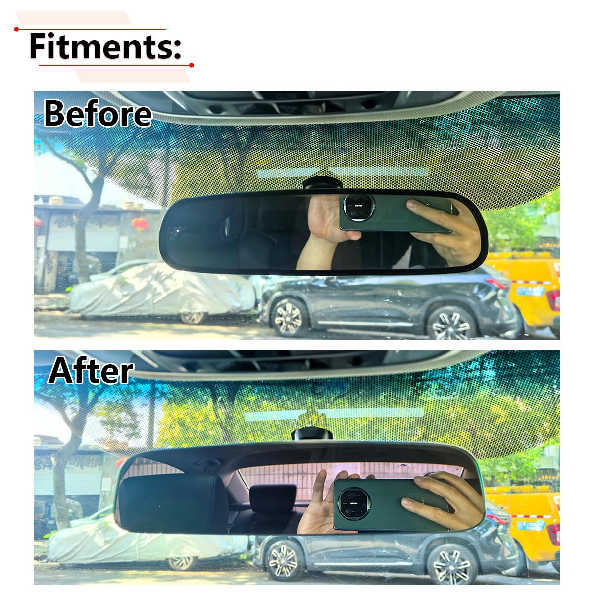 RLB-HILON 10.5    Frameless Rear View Mirror, Universal Fit Type, Compatible with Jeep Kia Hyundai Nissan Toyota Ford Honda And