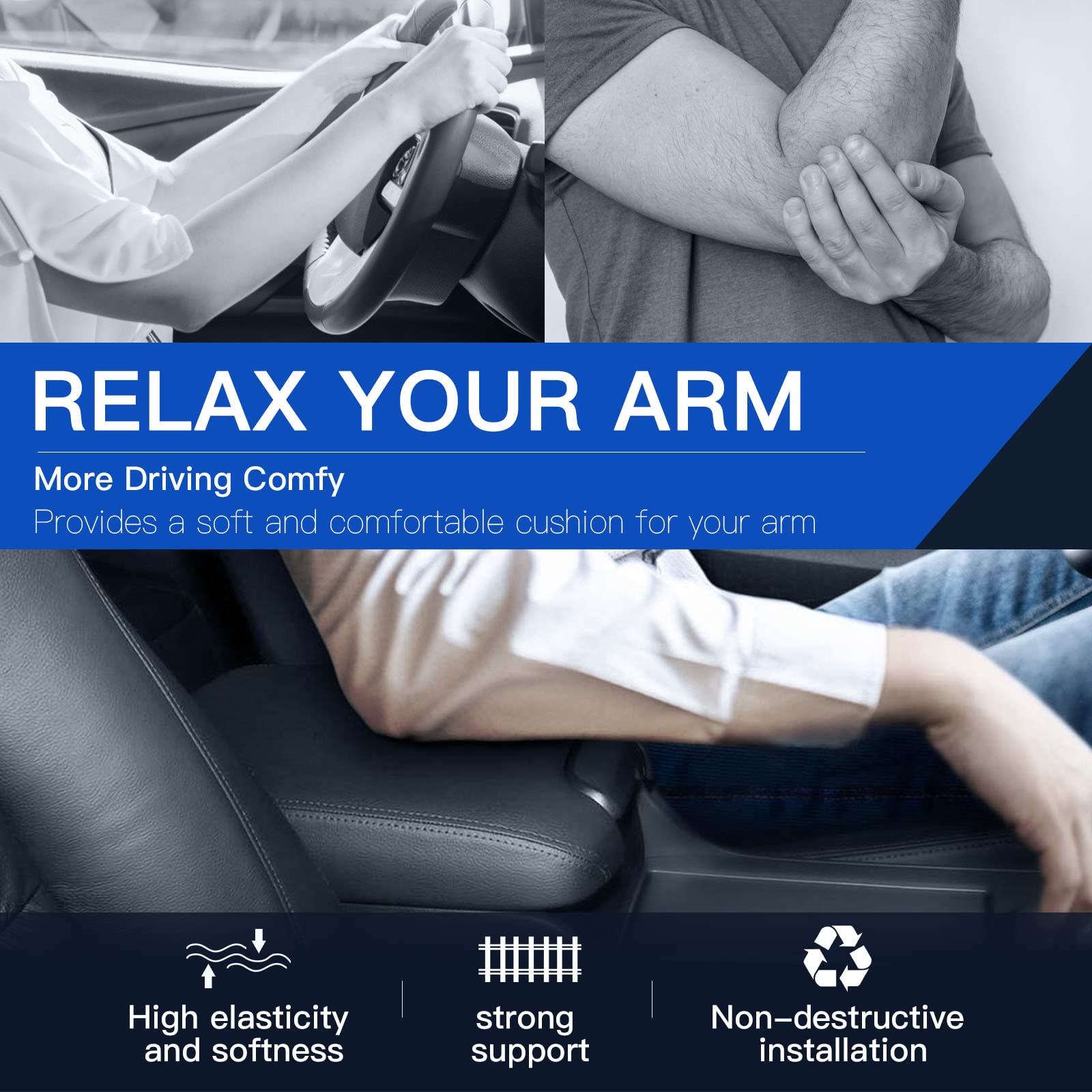 Lujuntec Center Console Armrest Latch Lid With Skin Cover Fits 2000-2008 A4 A6 S4 Lid Armrest Grey