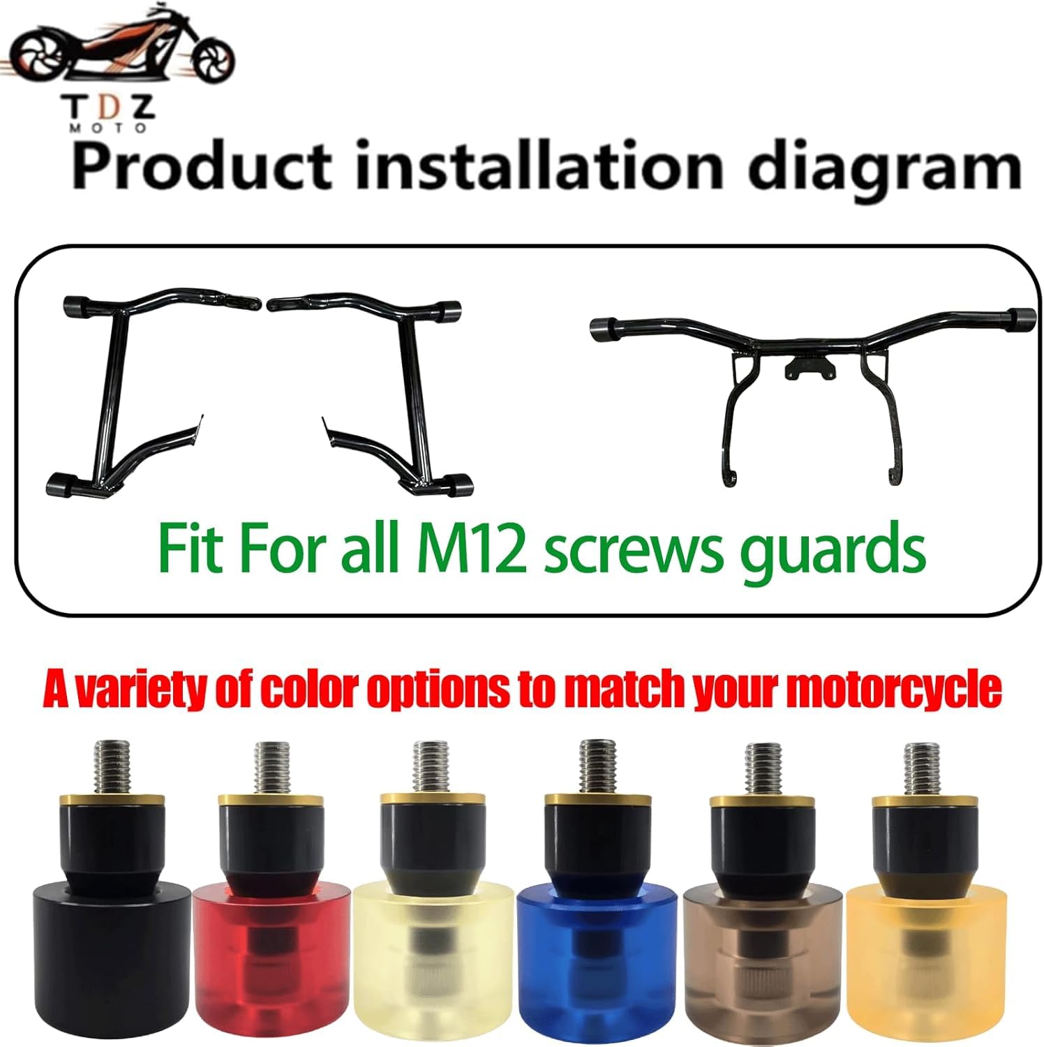 TDZ 1-1/4 Saddle Bag Guards for 2009-2025 Harley Touring Street Glide Road Glide Road King Electra/Ultra,?Optional Multi-Color